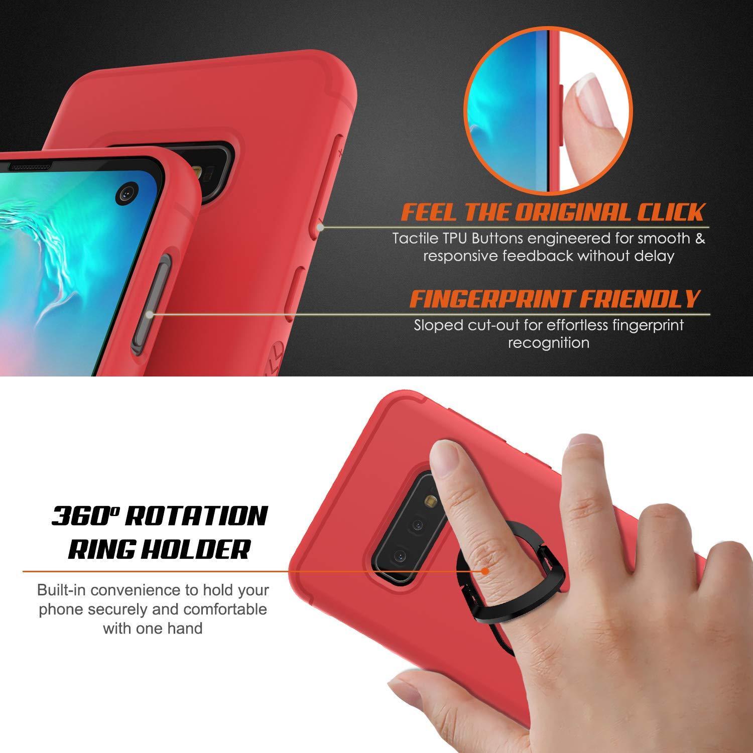Capa Galaxy S10e, Punkcase Magnetix Protetora TPU com Suporte, Protetor de Tela [Vermelho]