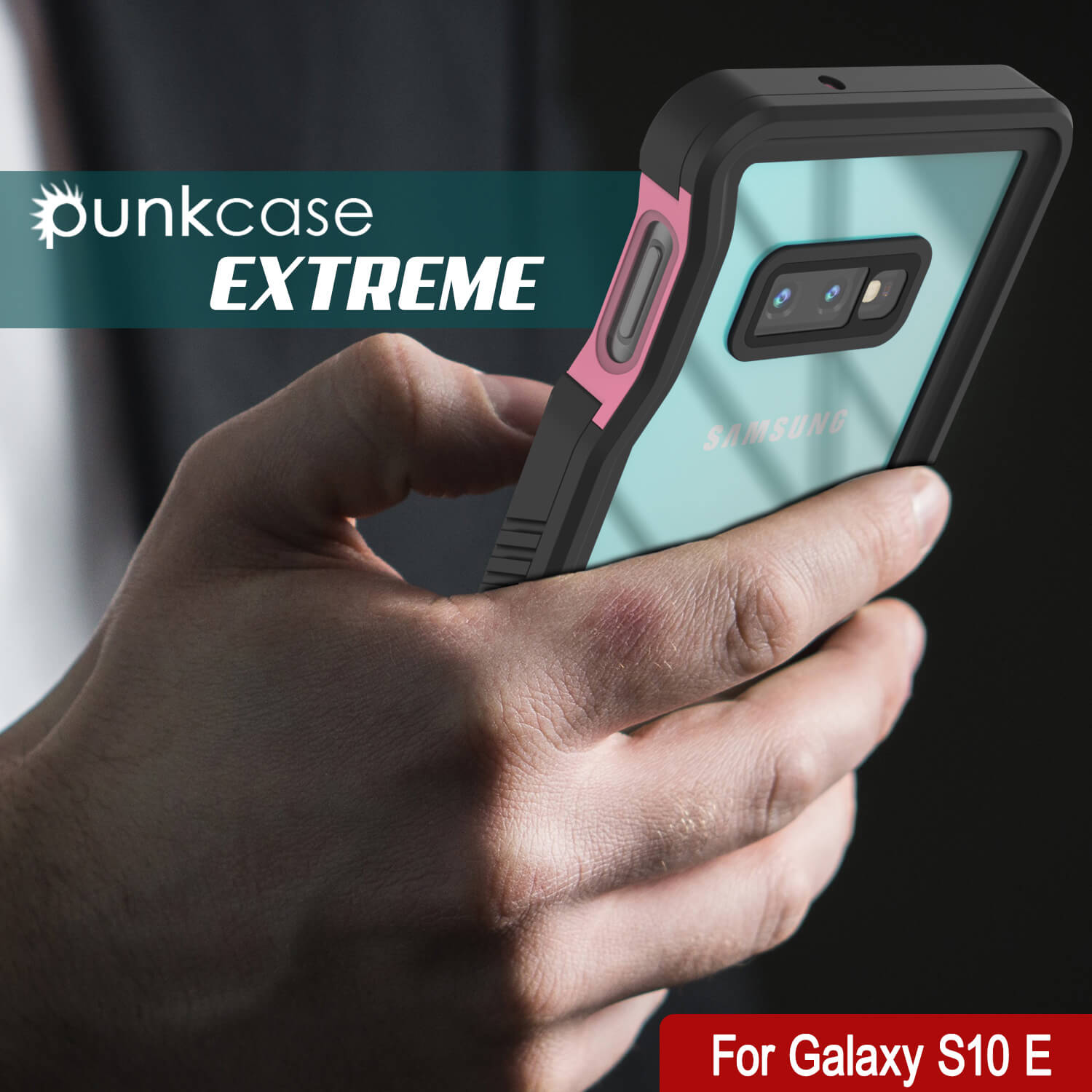 Capa protetora fina à prova d'água/choque/neve para tela do Galaxy S10e [Rosa]