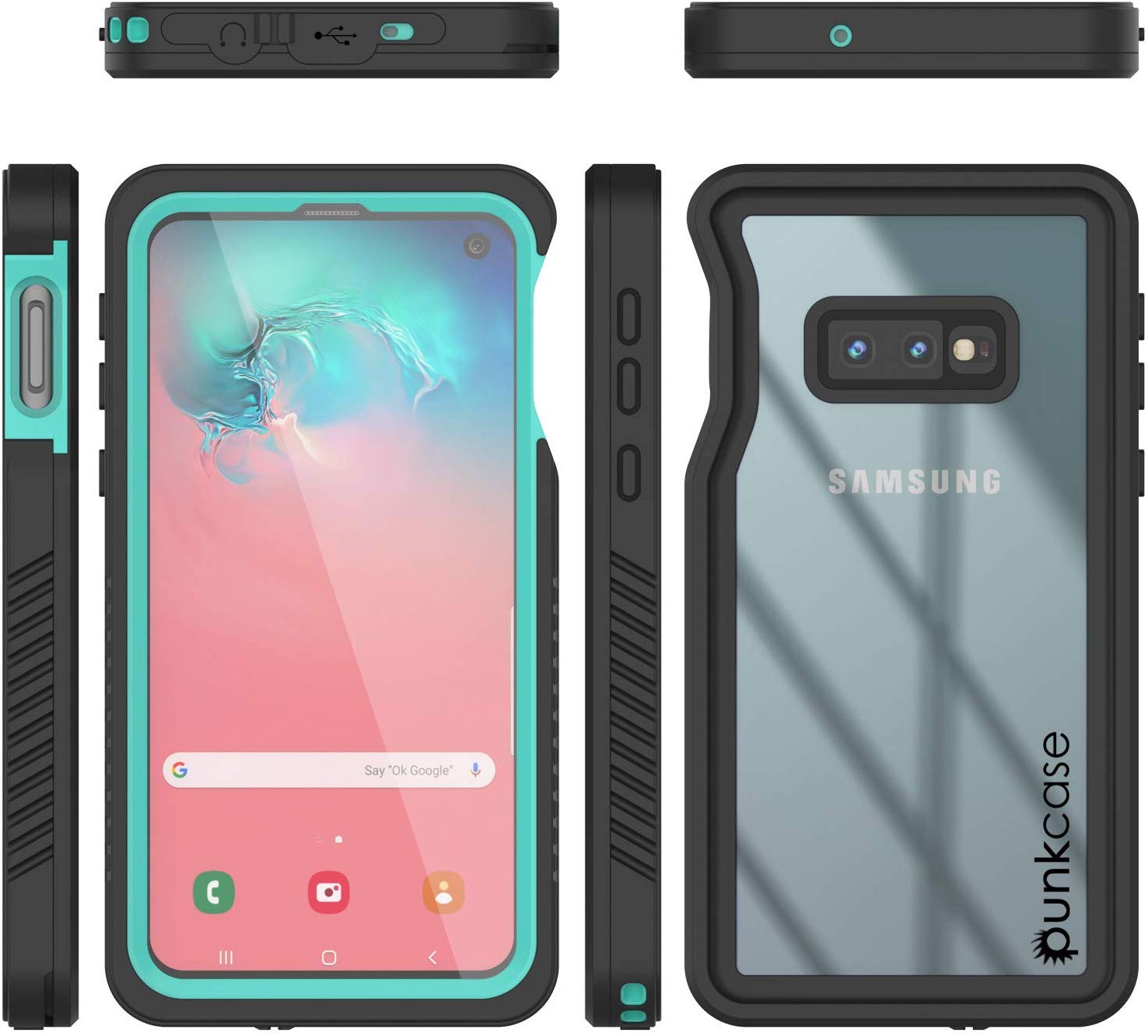 Galaxy S10e à Prova d'Água/Choque/Neve | Protetor de Tela Caso [Azul-petróleo]