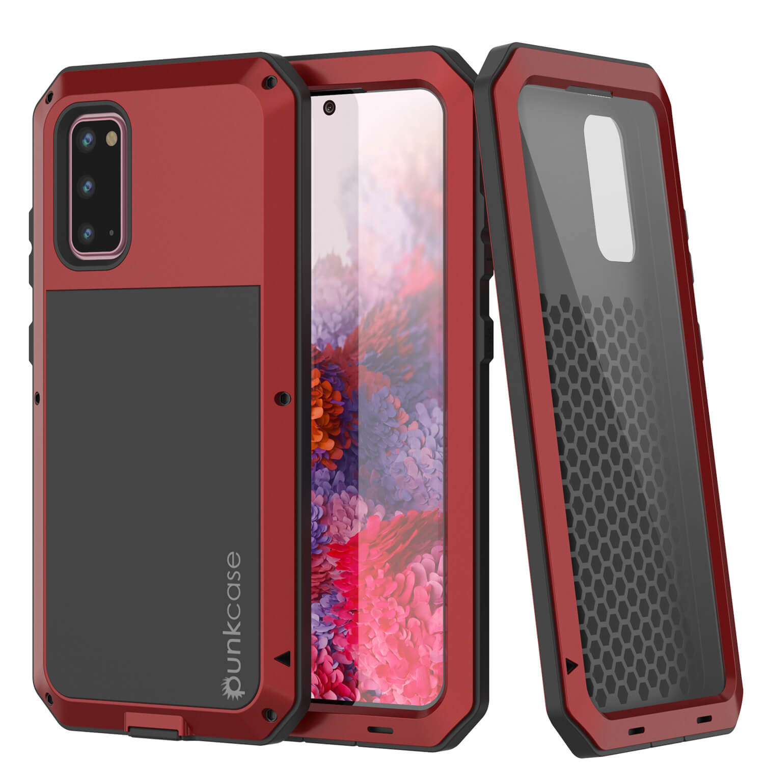 Capa de metal Galaxy s20, capa de armadura robusta de grau militar resistente [Vermelho]