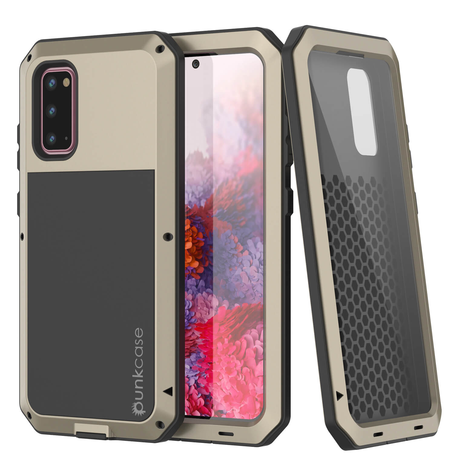 Capa de metal Galaxy s20, capa de armadura resistente de alta resistência militar [Dourado]