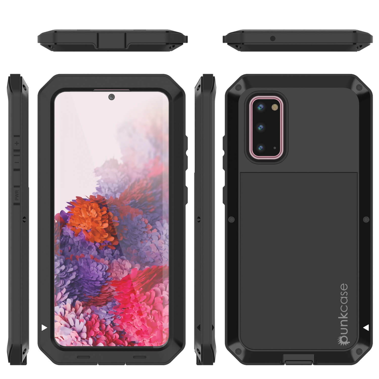 Capa de metal Galaxy S20, capa de armadura robusta de grau militar resistente [preta]