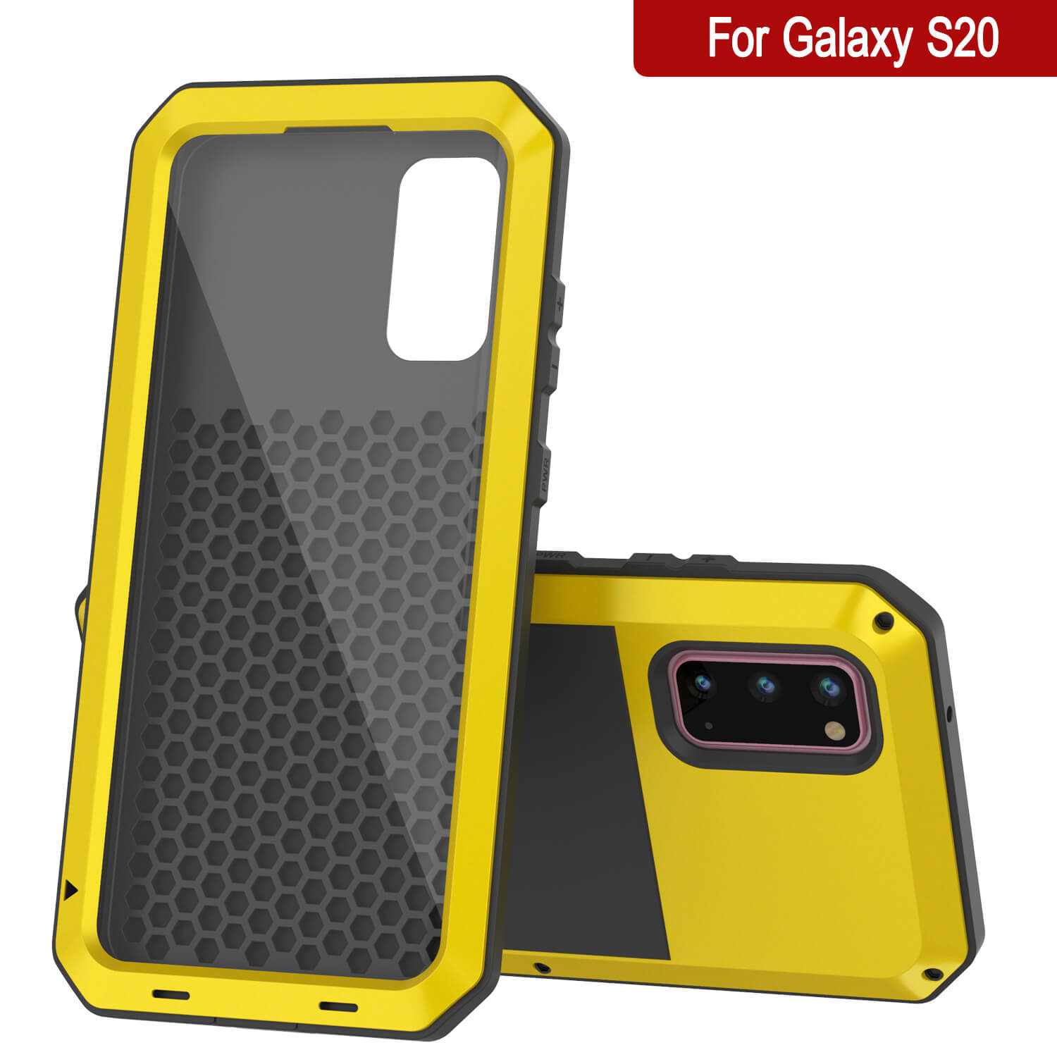 Capa de metal Galaxy s20, capa robusta de proteção militar resistente de alta resistência [Neon]