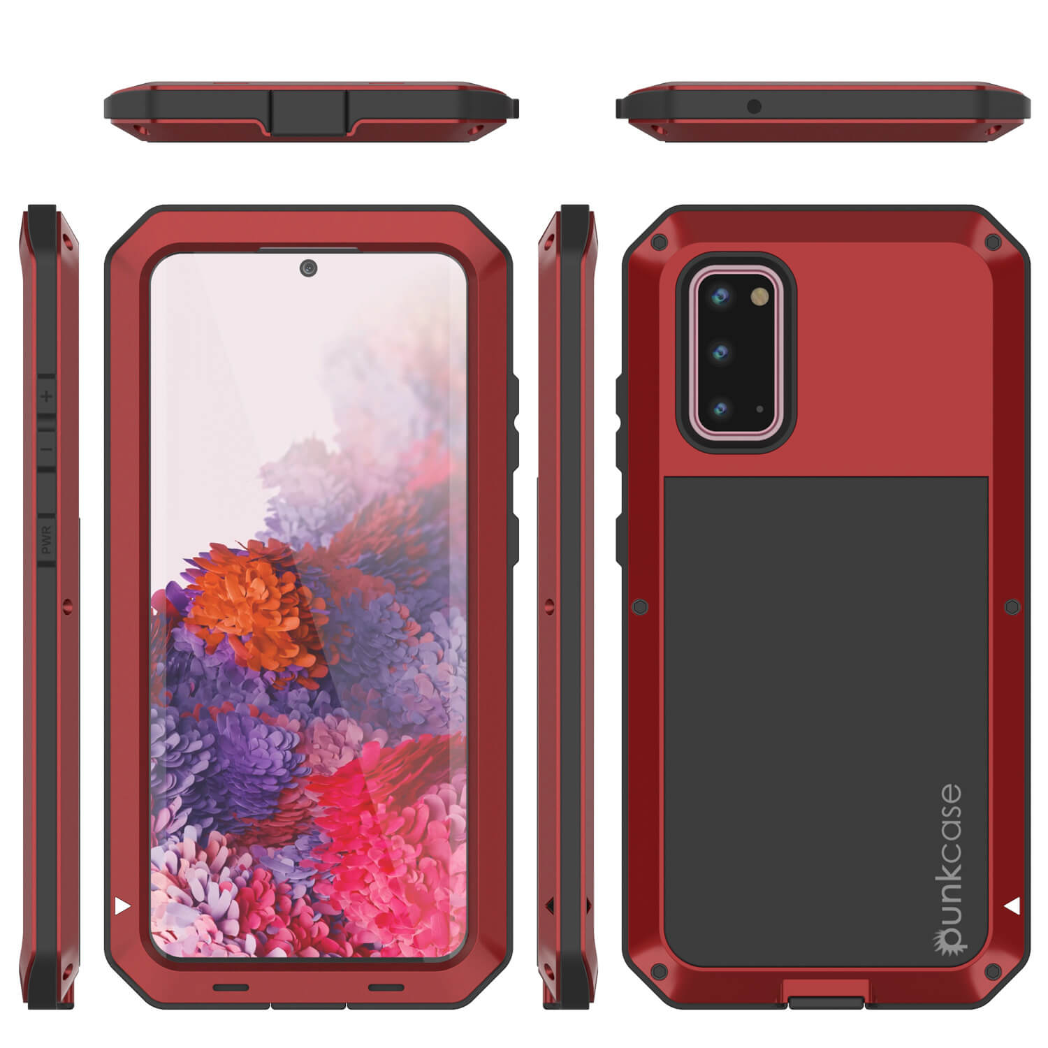 Capa de metal Galaxy s20, capa de armadura robusta de grau militar resistente [Vermelho]
