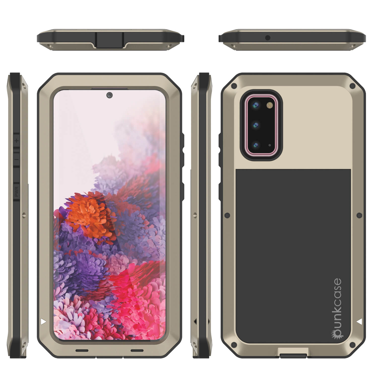 Capa de metal Galaxy s20, capa de armadura resistente de alta resistência militar [Dourado]