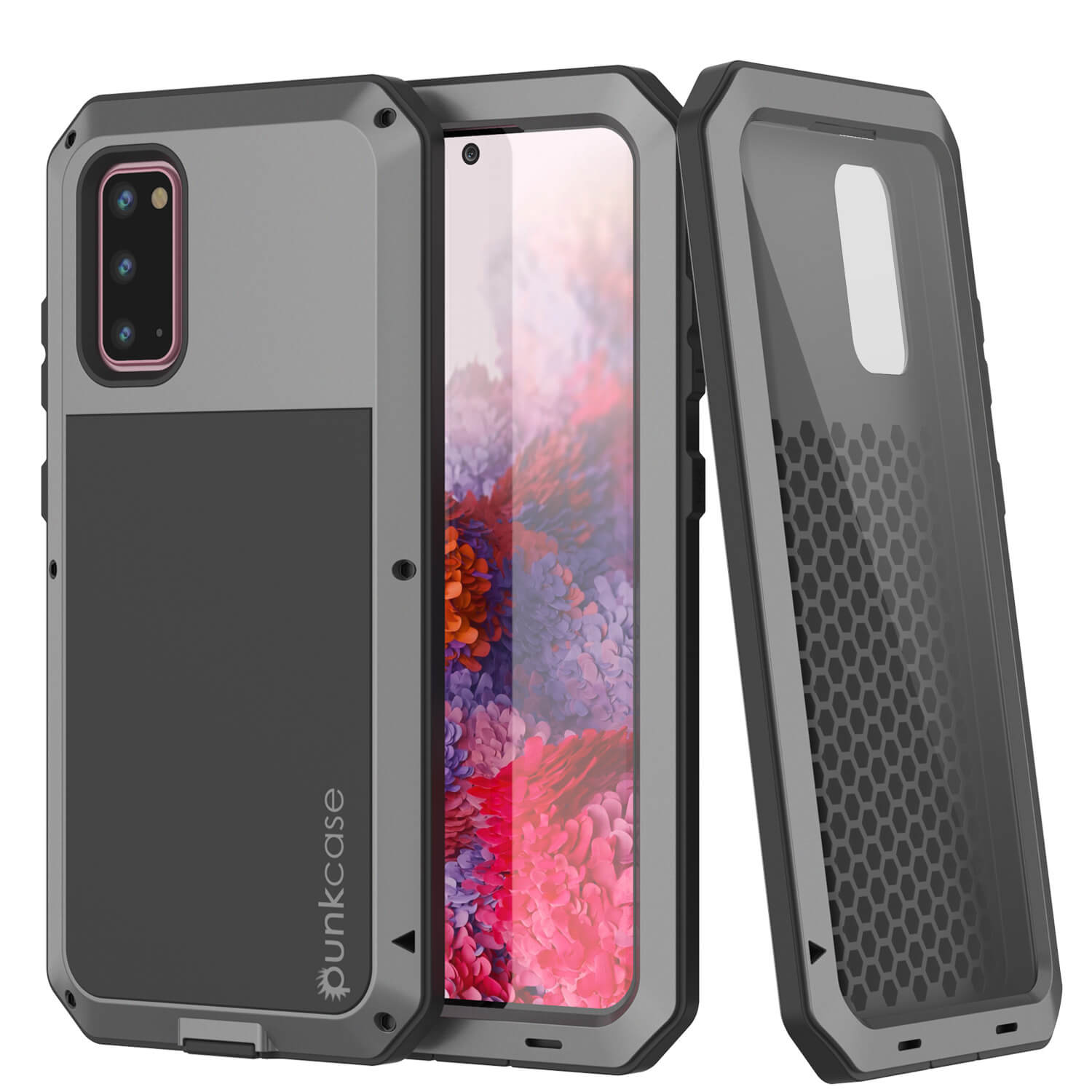 Capa de metal Galaxy s20, capa robusta de armadura militar de alta resistência [Prateada]
