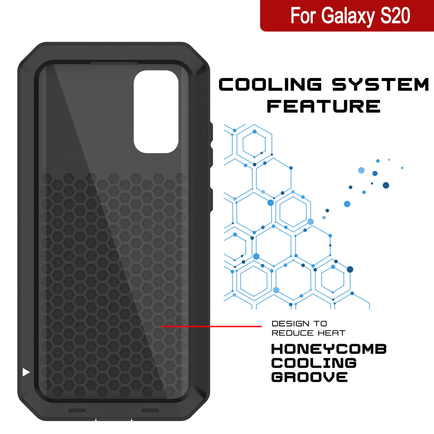 Capa de metal Galaxy S20, capa de armadura robusta de grau militar resistente [preta]