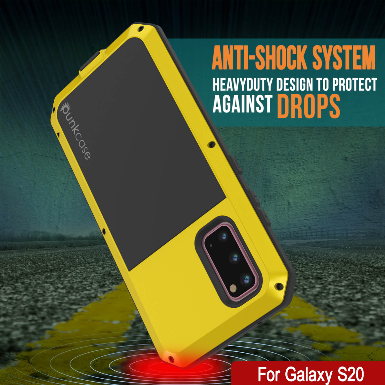 Capa de metal Galaxy s20, capa robusta de proteção militar resistente de alta resistência [Neon]