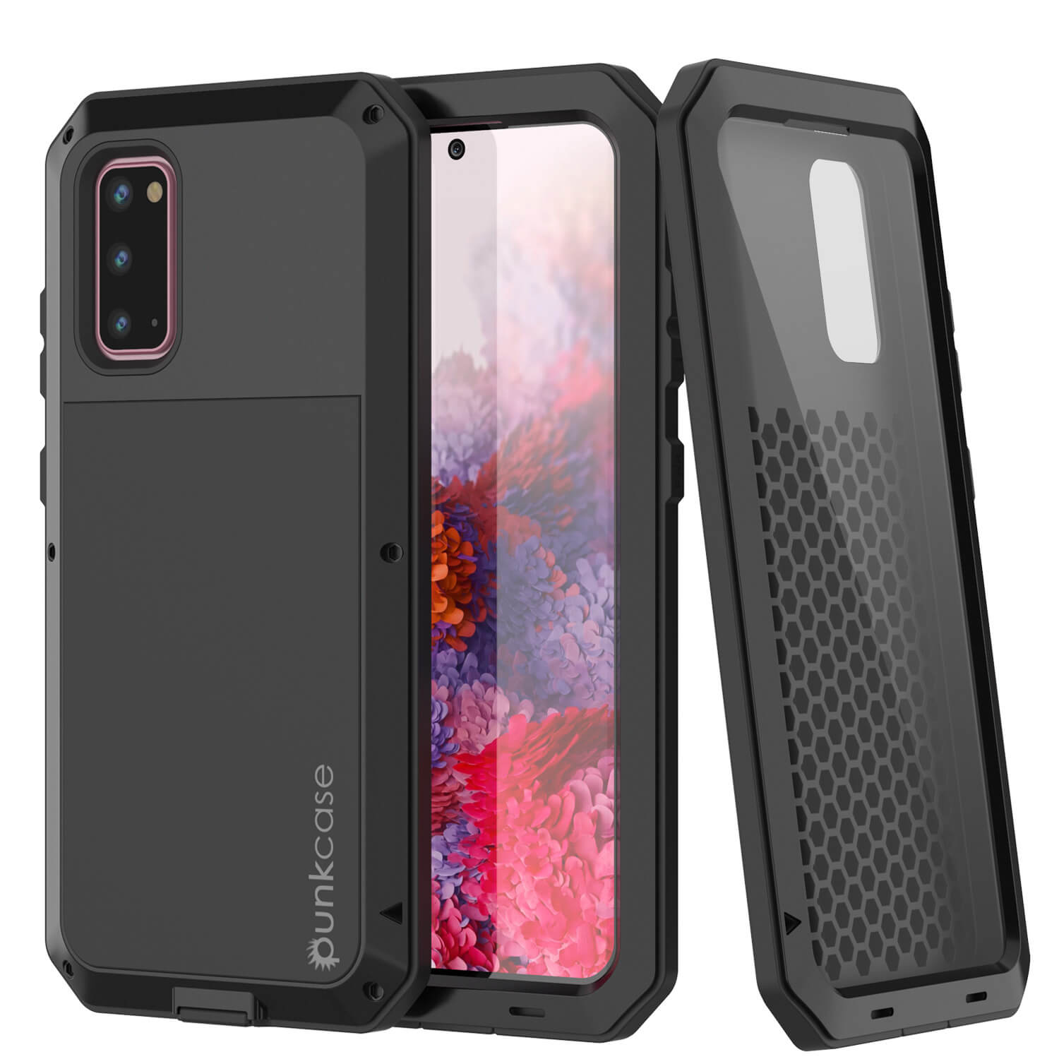 Capa de metal Galaxy S20, capa de armadura robusta de grau militar resistente [preta]
