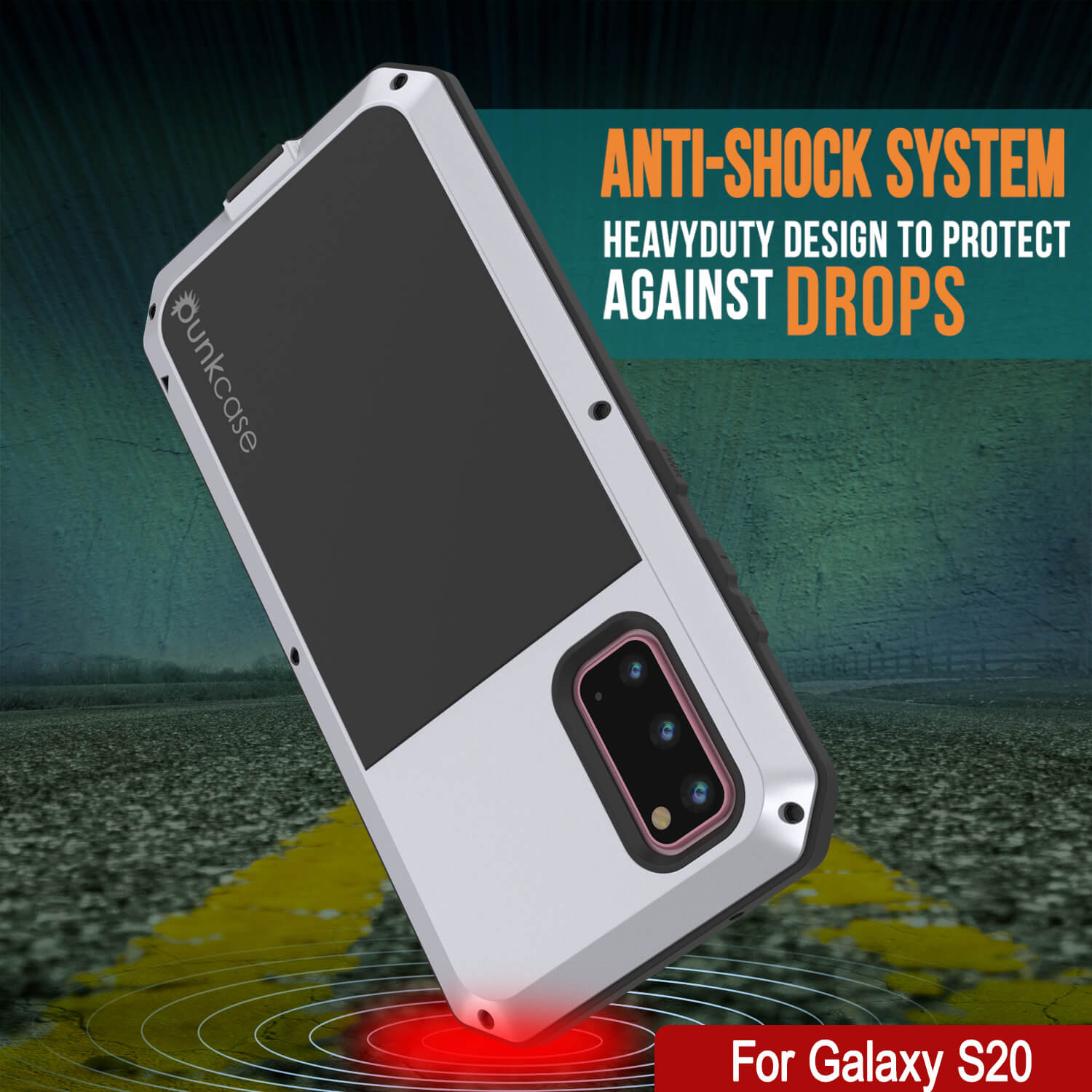 Capa de metal Galaxy s20, Capa de Armadura Resistente de Grau Militar [Branco]