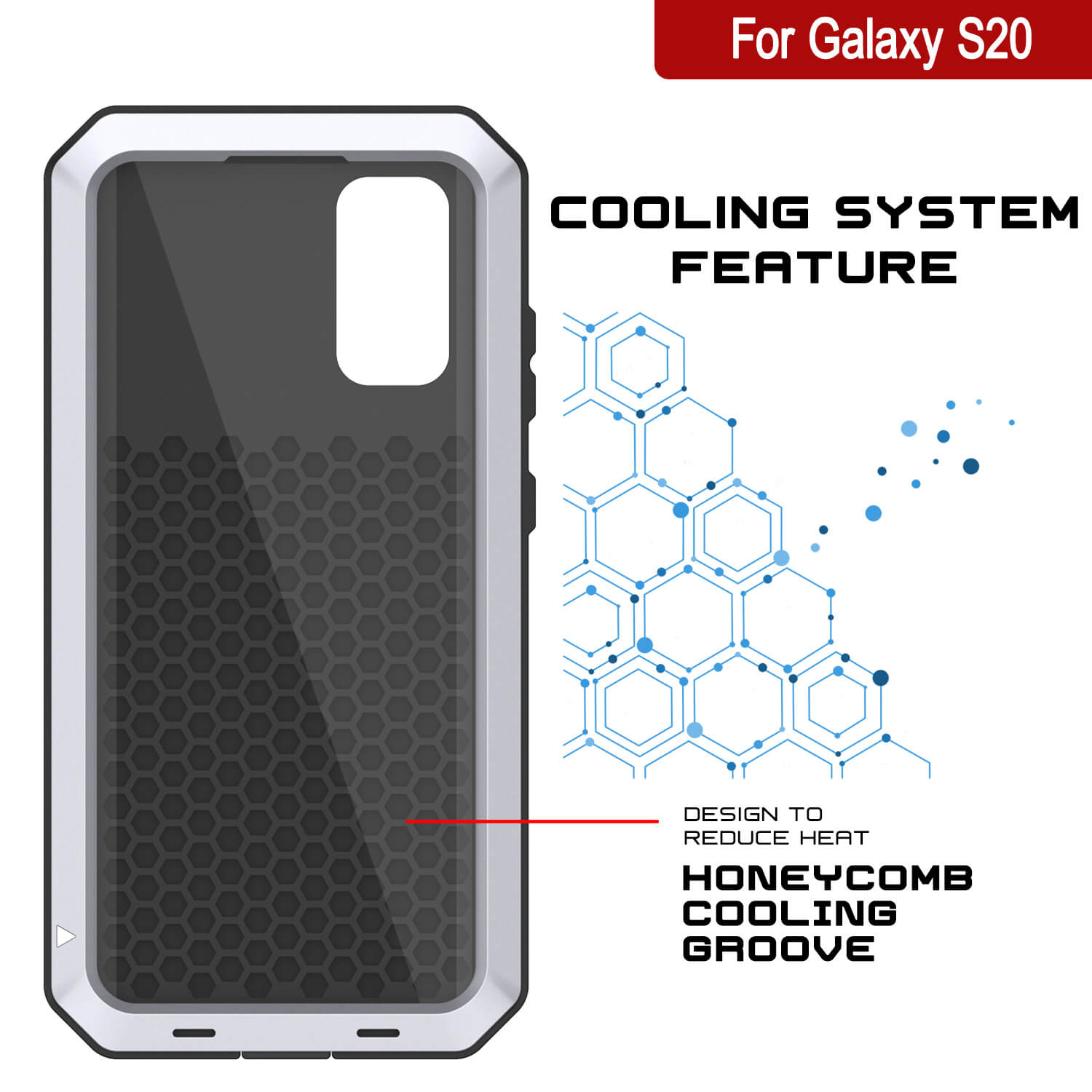 Capa de metal Galaxy s20, Capa de Armadura Resistente de Grau Militar [Branco]