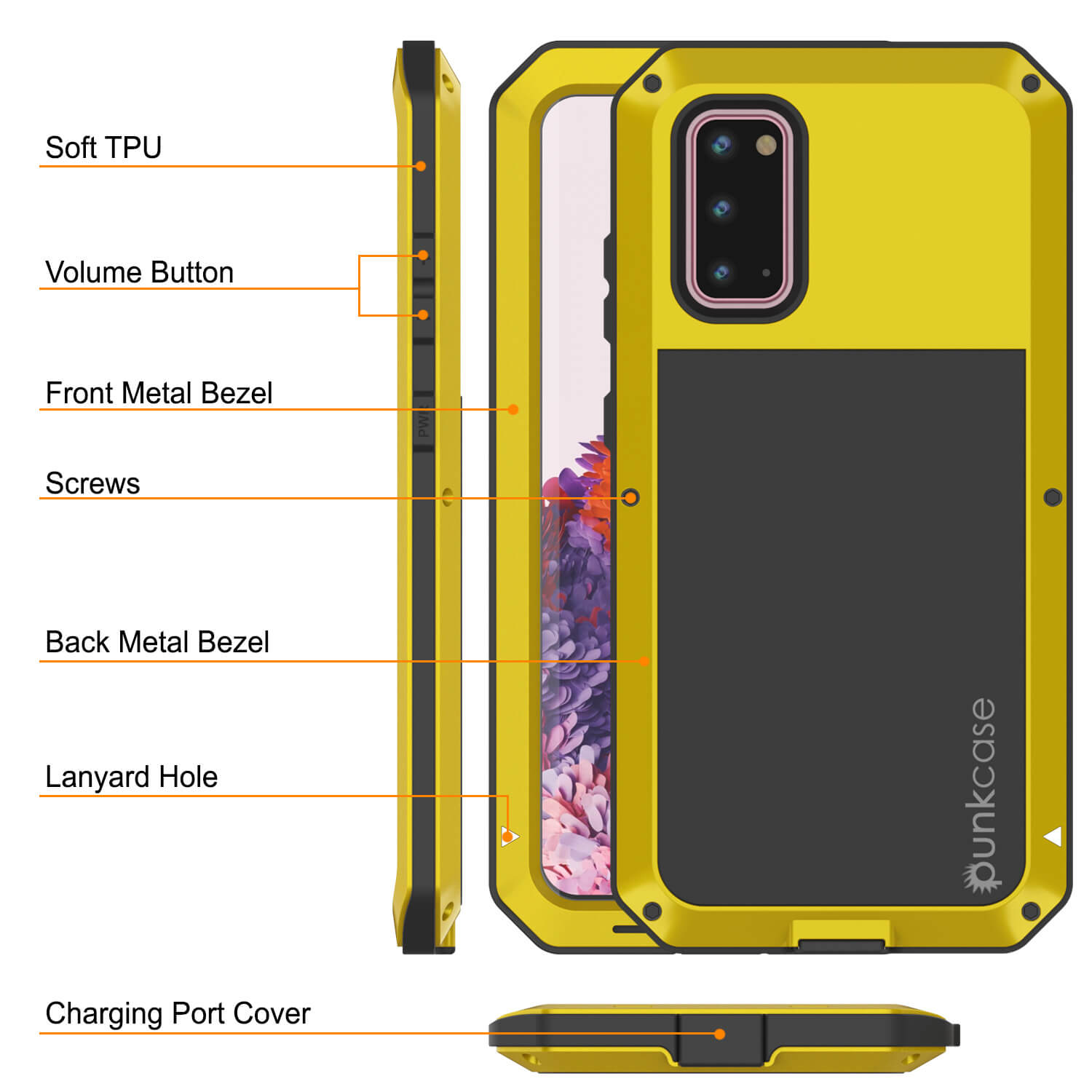 Capa de metal Galaxy s20, capa robusta de proteção militar resistente de alta resistência [Neon]