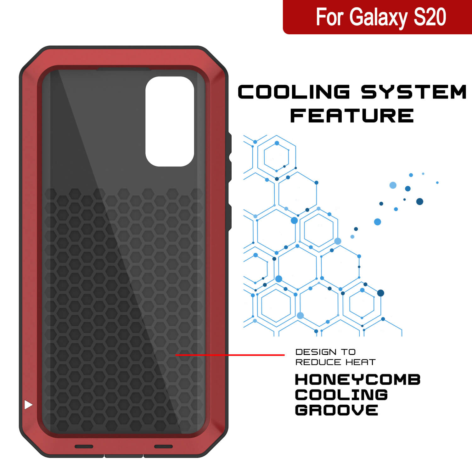 Capa de metal Galaxy s20, capa de armadura robusta de grau militar resistente [Vermelho]