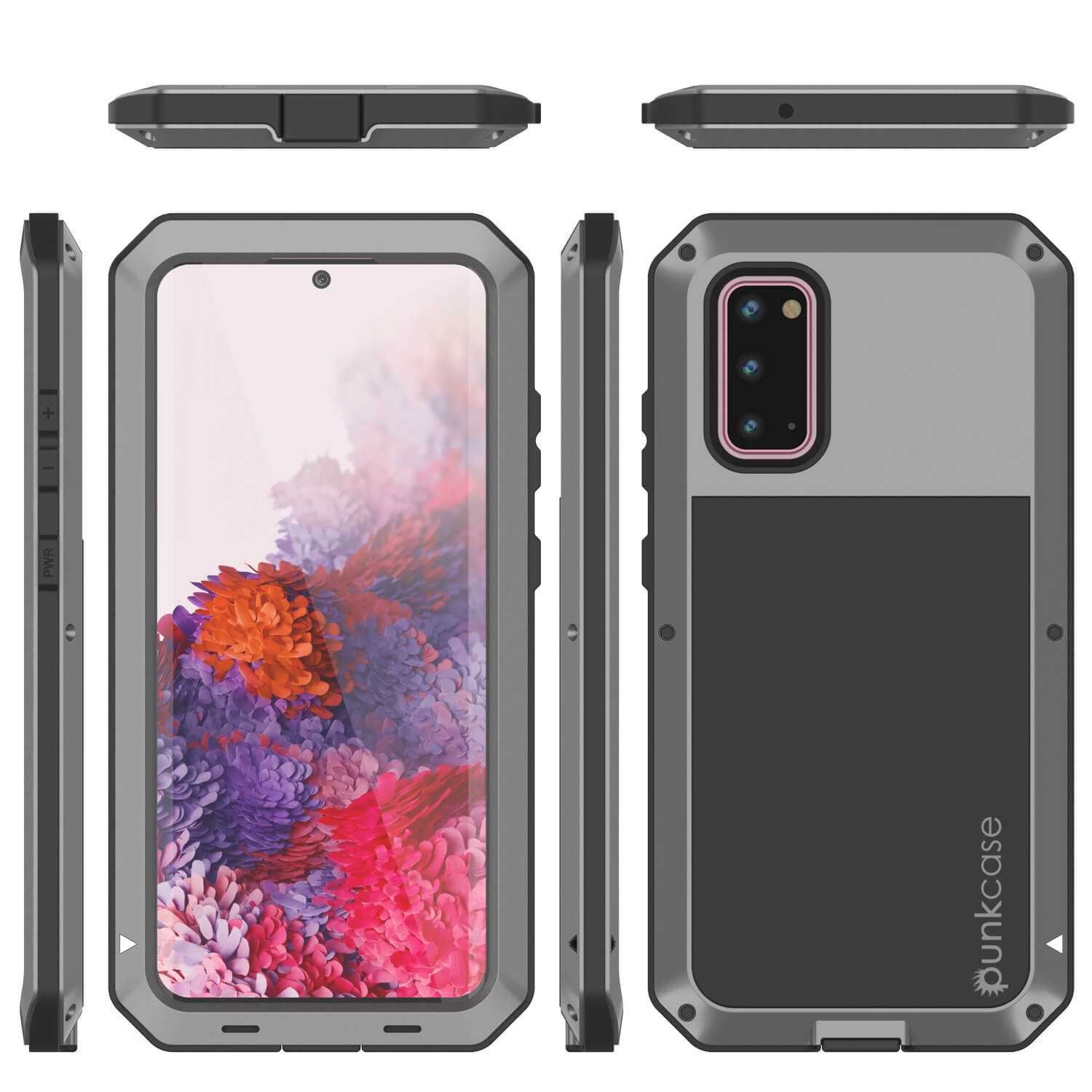 Capa de metal Galaxy s20, capa robusta de armadura militar de alta resistência [Prateada]