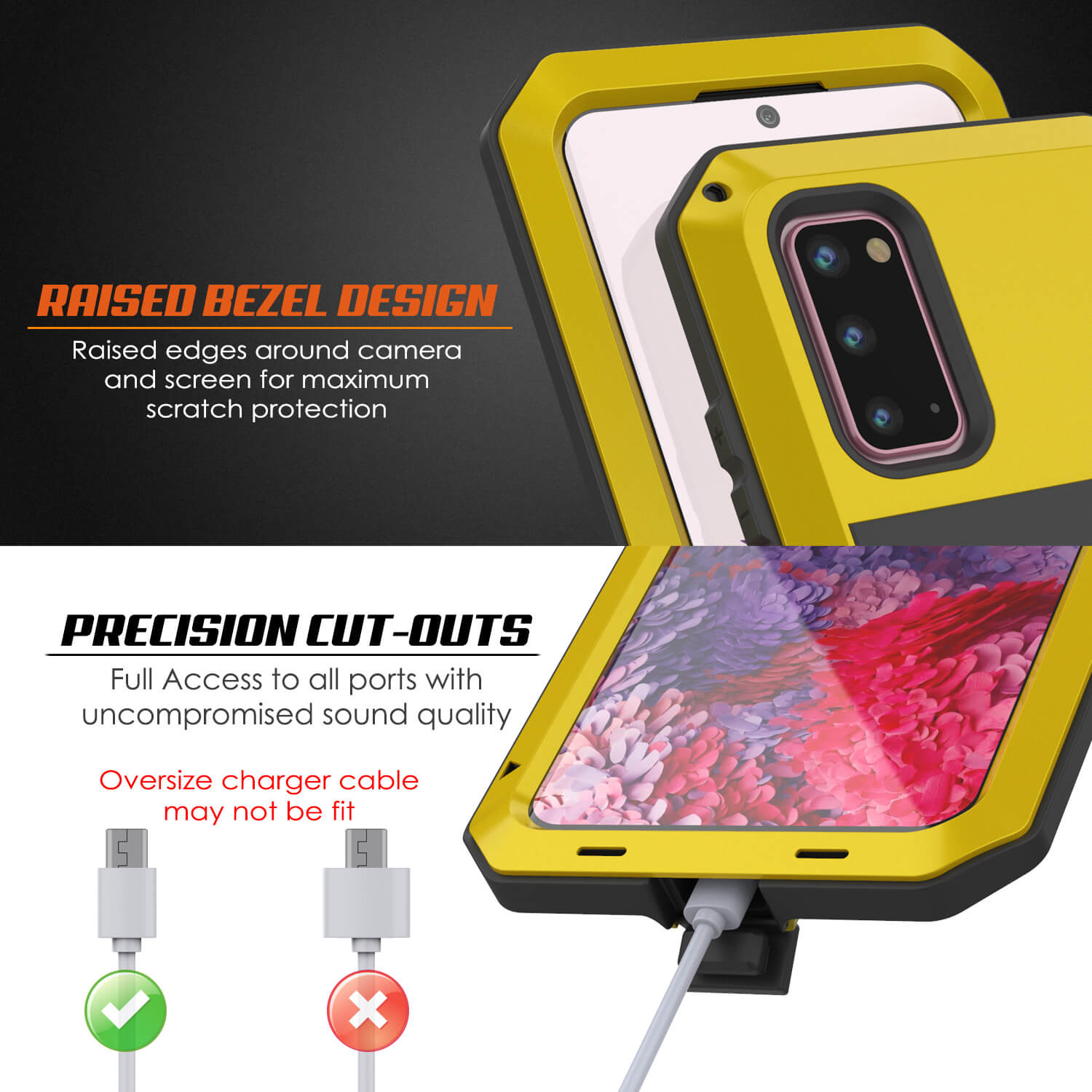 Capa de metal Galaxy s20, capa robusta de proteção militar resistente de alta resistência [Neon]