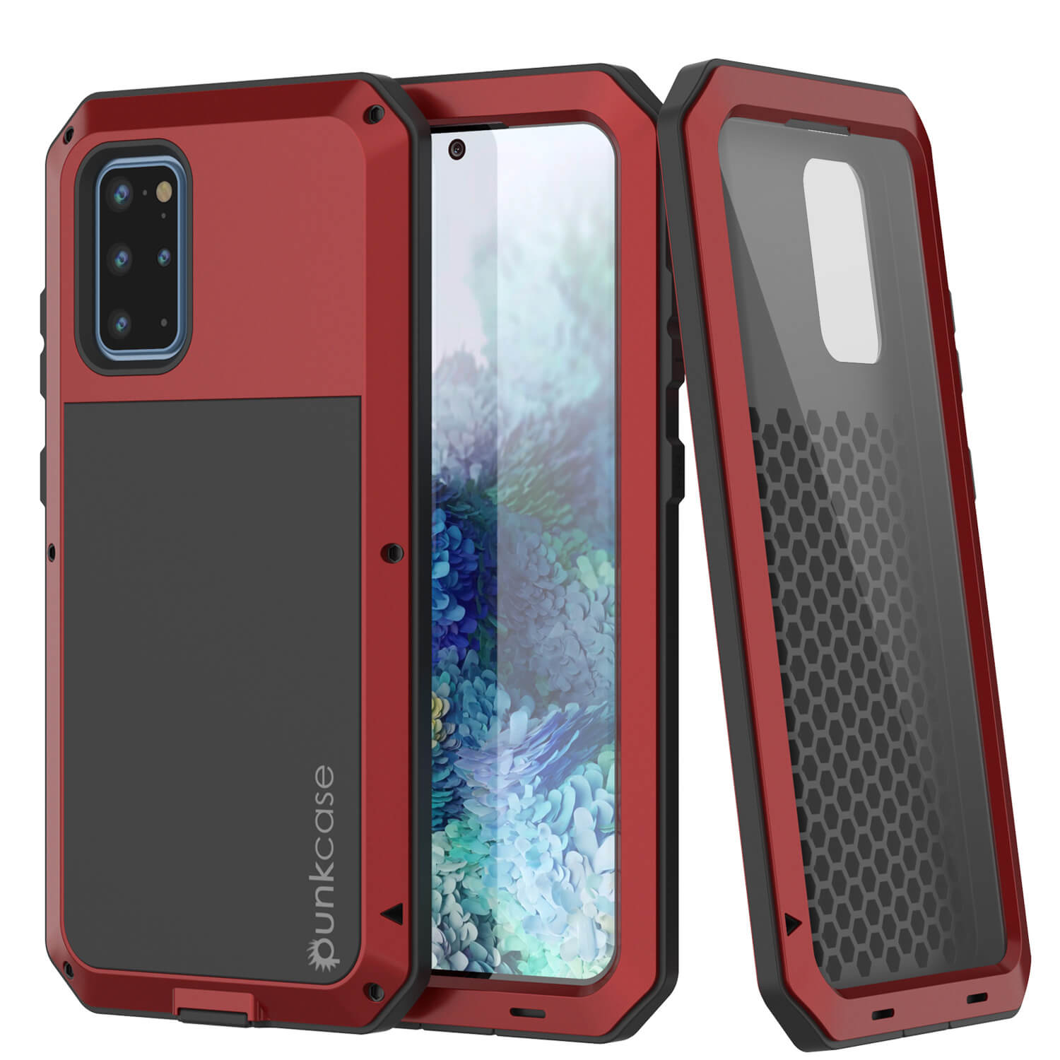 Capa de Metal Galaxy S20+ Plus, Resistente Militar de Grau Pesado Rugged Armor Cover [Vermelho]