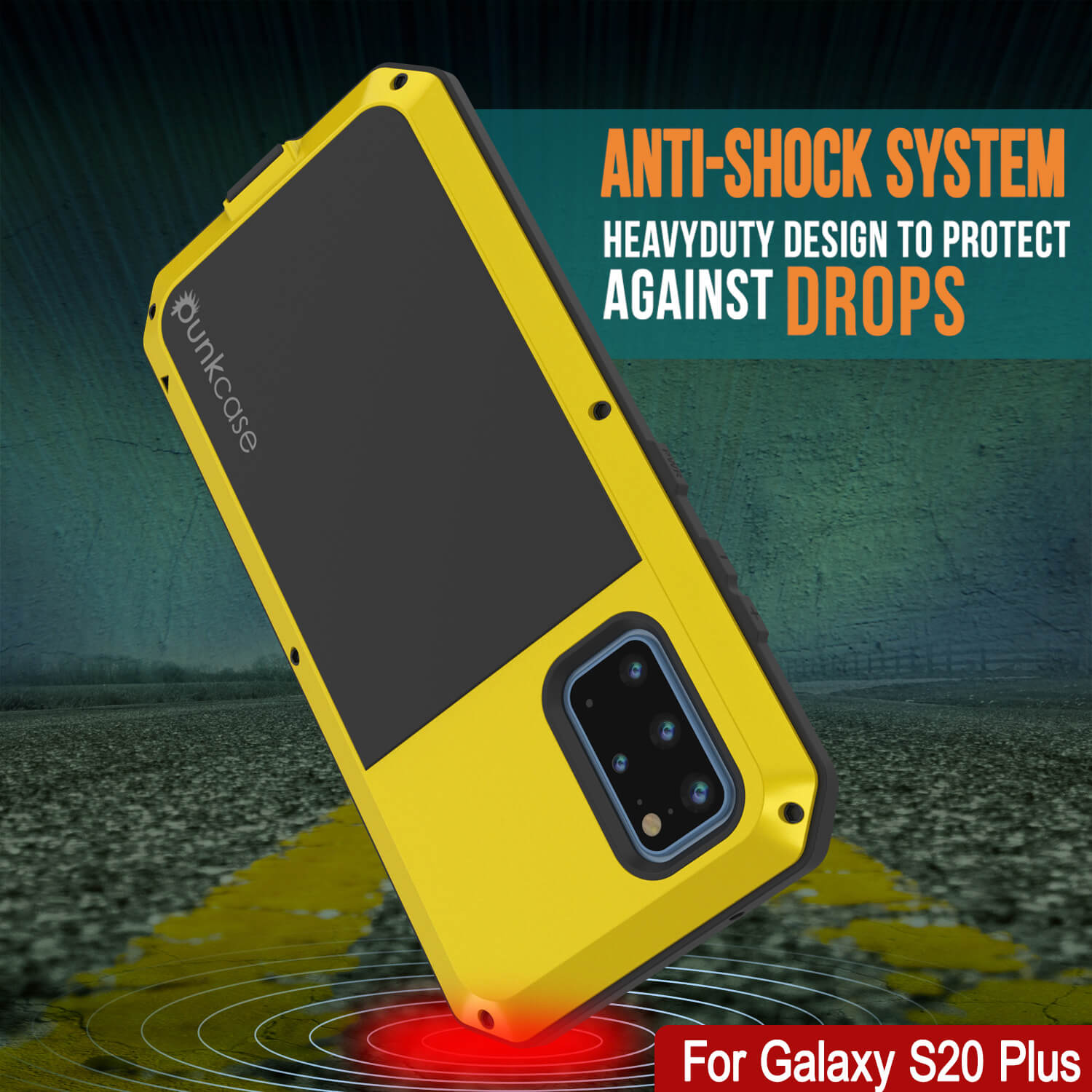 Capa de metal para Galaxy s20+ Plus, resistente de grau militar, robusta e pesada [Neon]