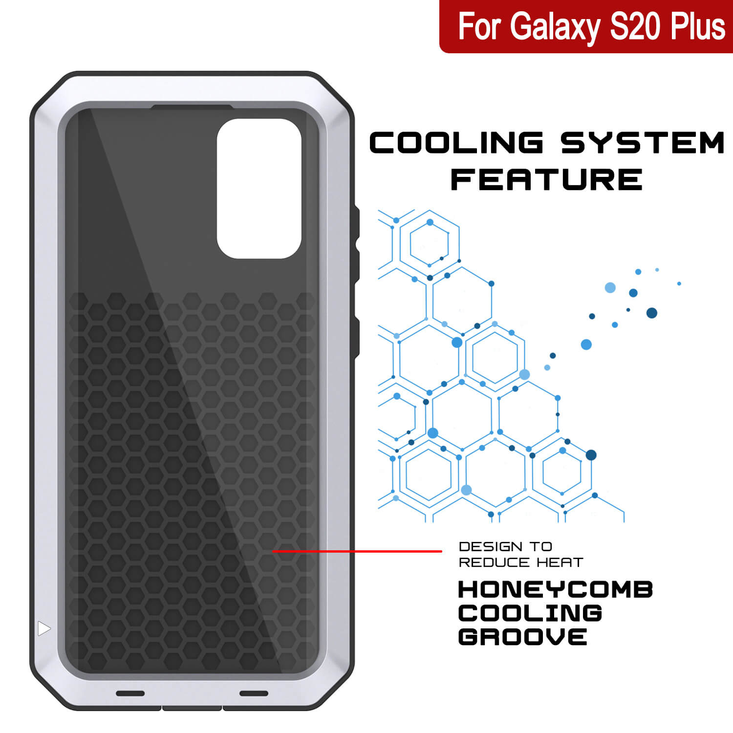 Capa de metal Galaxy s20+ Plus, resistente de grau militar, armadura robusta [Branco]