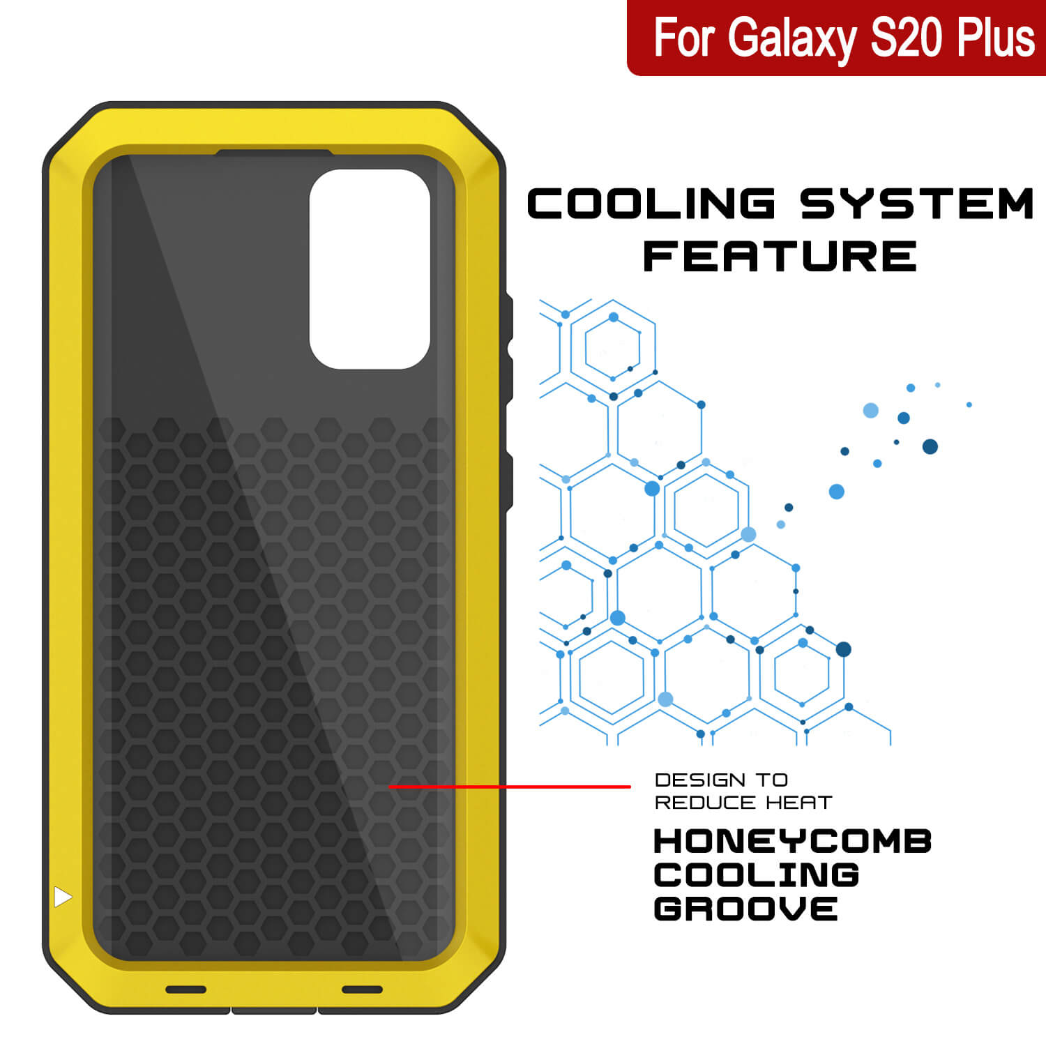 Capa de metal para Galaxy s20+ Plus, resistente de grau militar, robusta e pesada [Neon]