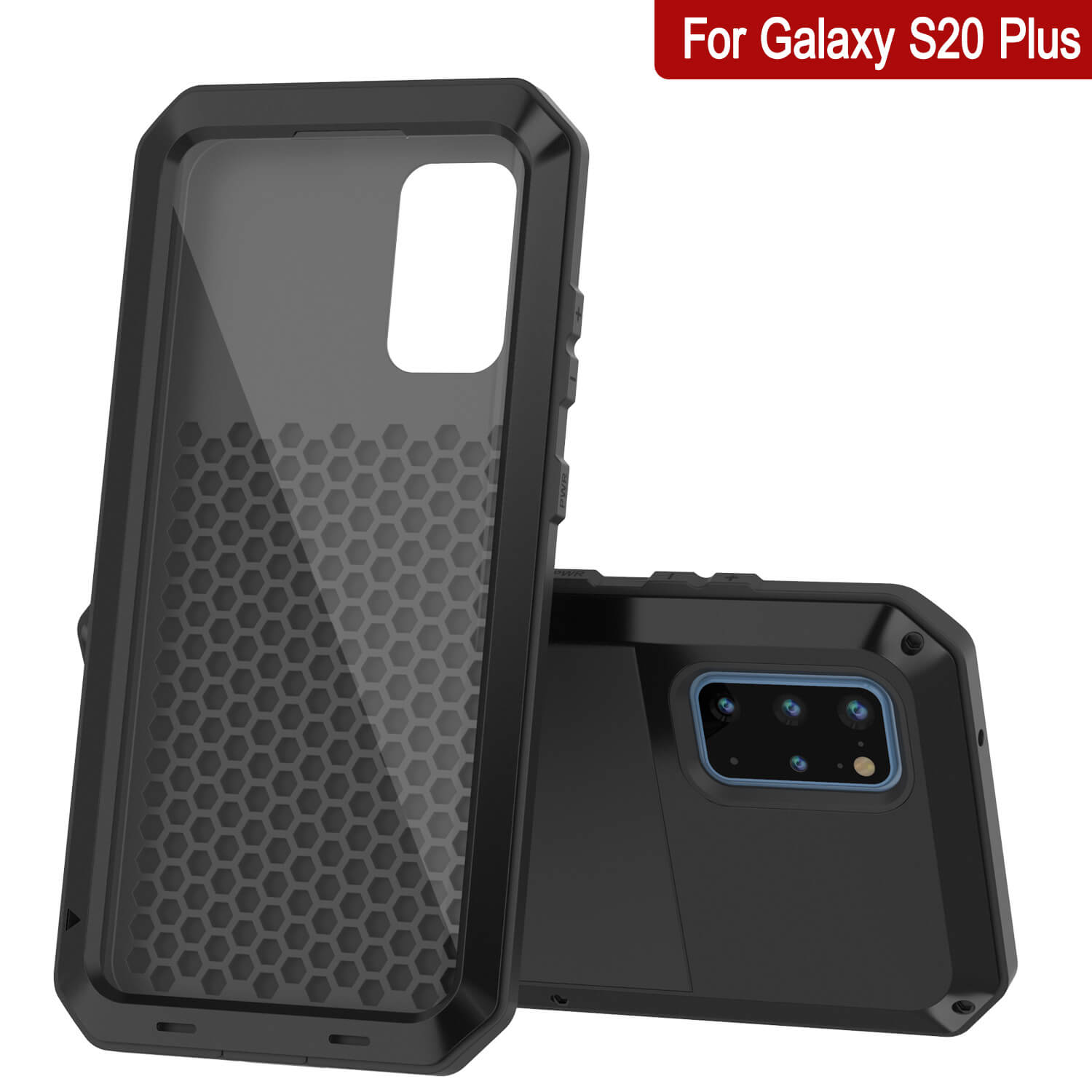 Capa de Metal Galaxy S20+ Plus, Capa de Armadura Resistente de Grau Militar [Preto]