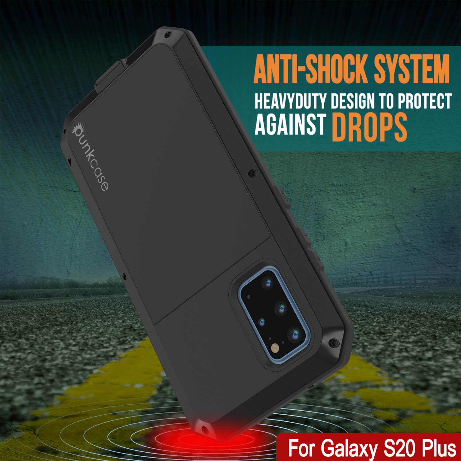 Capa de Metal Galaxy S20+ Plus, Capa de Armadura Resistente de Grau Militar [Preto]