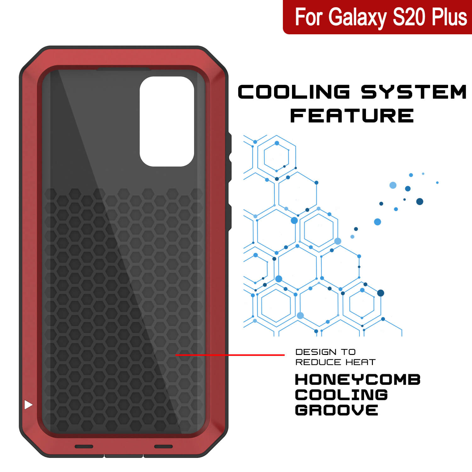 Capa de Metal Galaxy S20+ Plus, Resistente Militar de Grau Pesado Rugged Armor Cover [Vermelho]