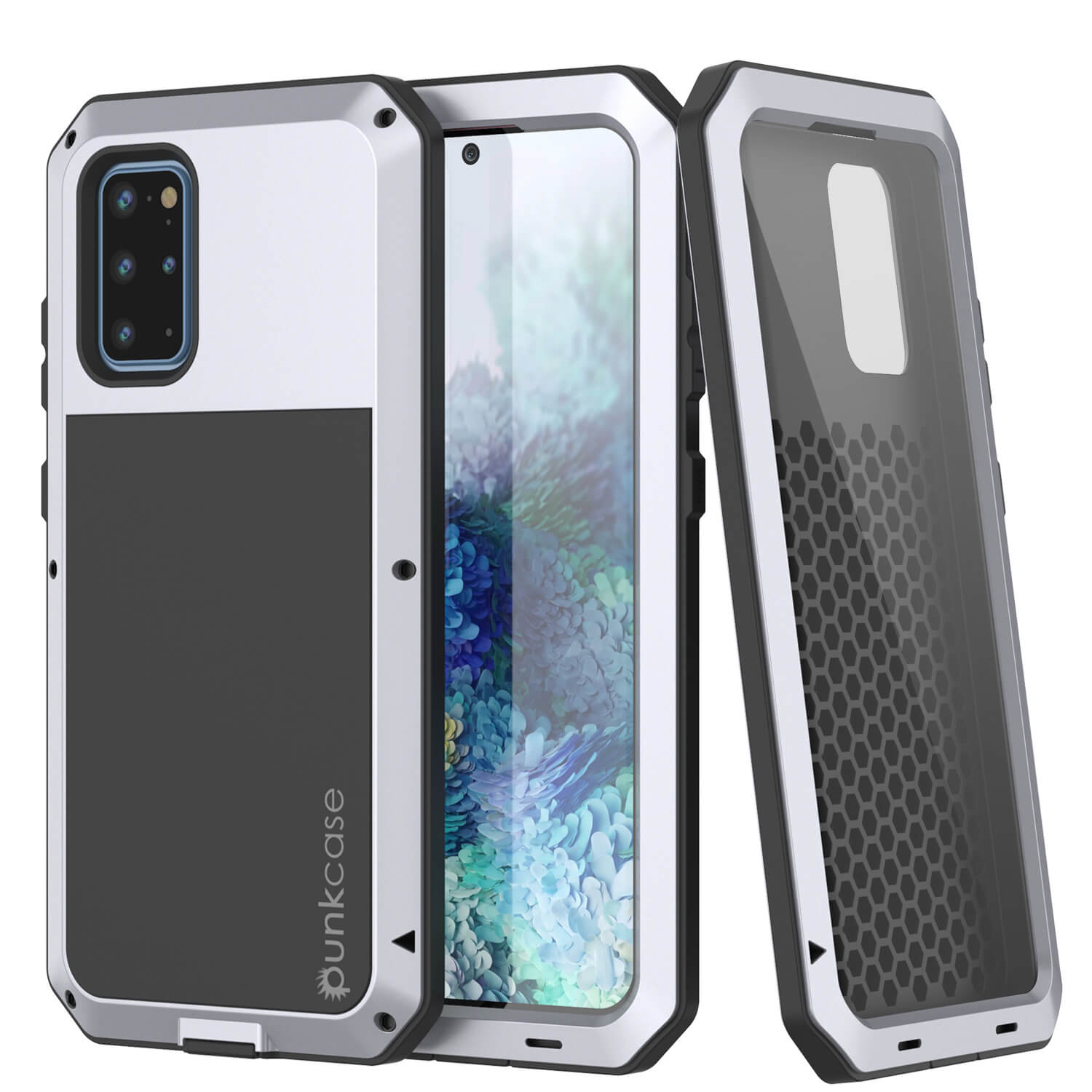 Capa de metal Galaxy s20+ Plus, resistente de grau militar, armadura robusta [Branco]