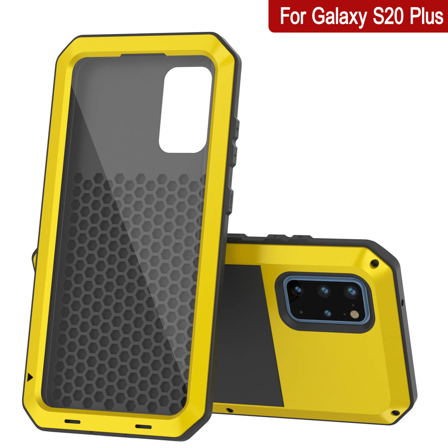 Capa de metal para Galaxy s20+ Plus, resistente de grau militar, robusta e pesada [Neon]