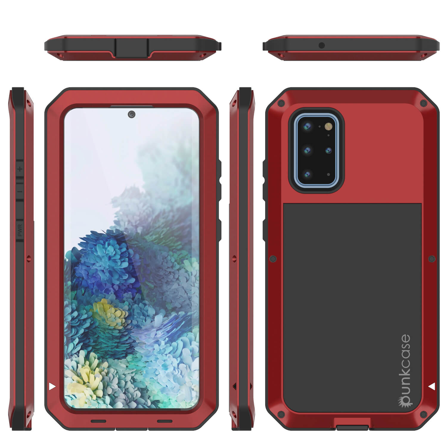 Capa de Metal Galaxy S20+ Plus, Resistente Militar de Grau Pesado Rugged Armor Cover [Vermelho]