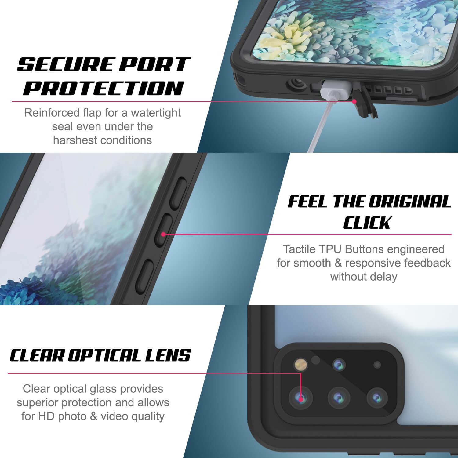 Galaxy S20+ Plus Capa Protetora Slim à Prova de Água/Choque [Série Extrema] Protetor de Tela [Roxo]