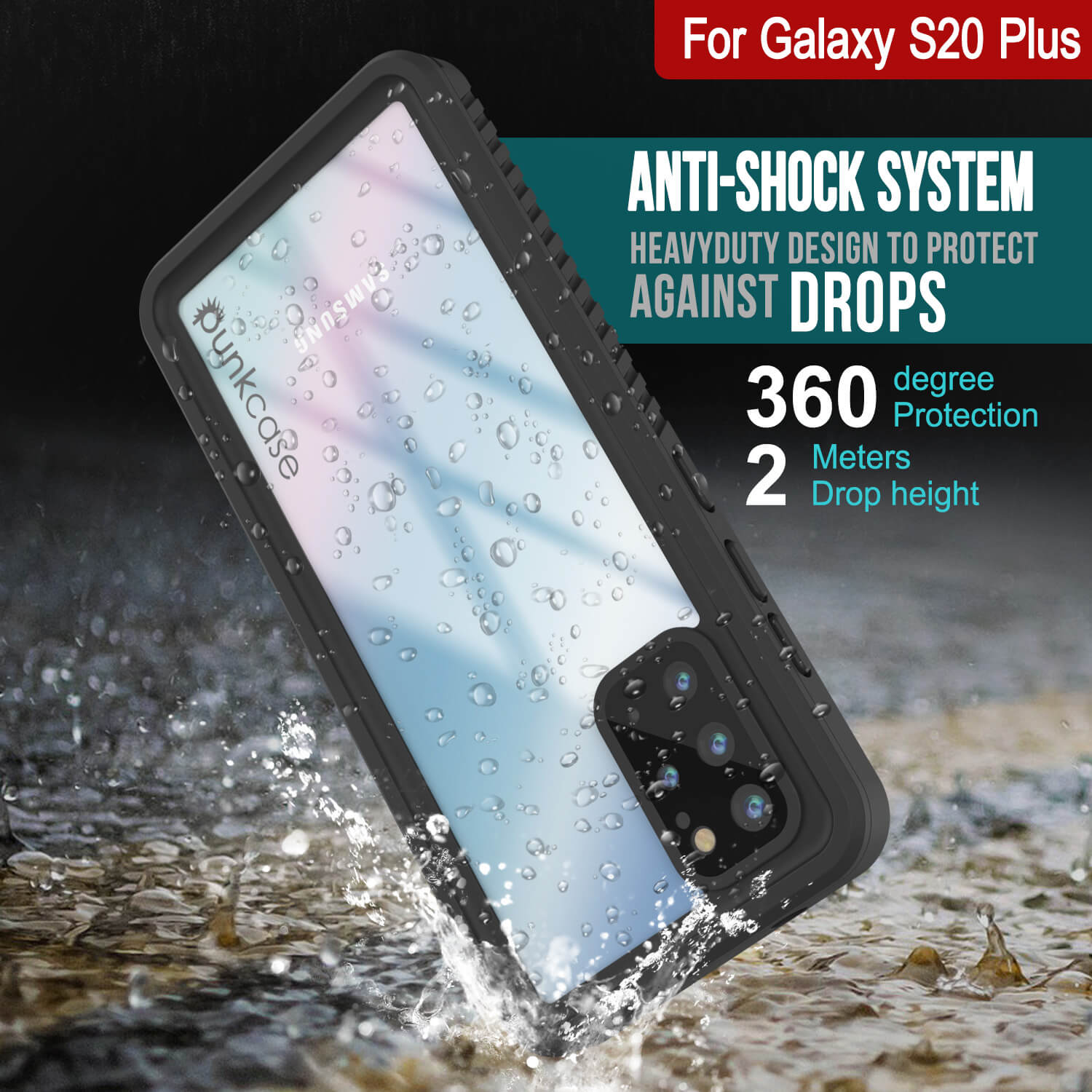Galaxy S20+ Plus Capa Protetora Slim à Prova de Água/Choque [Série Extrema] Protetor de Tela [Roxo]