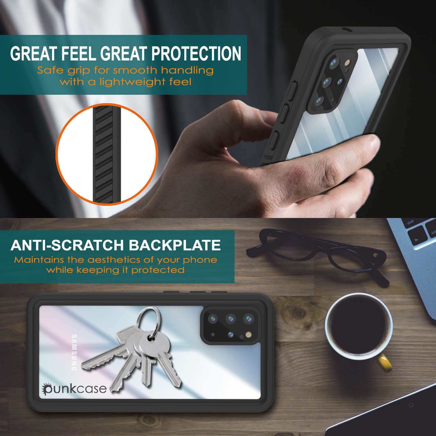 Galaxy S20+ Plus Capa Protetora Slim à Prova de Água/Choque [Série Extrema] Protetor de Tela [Roxo]