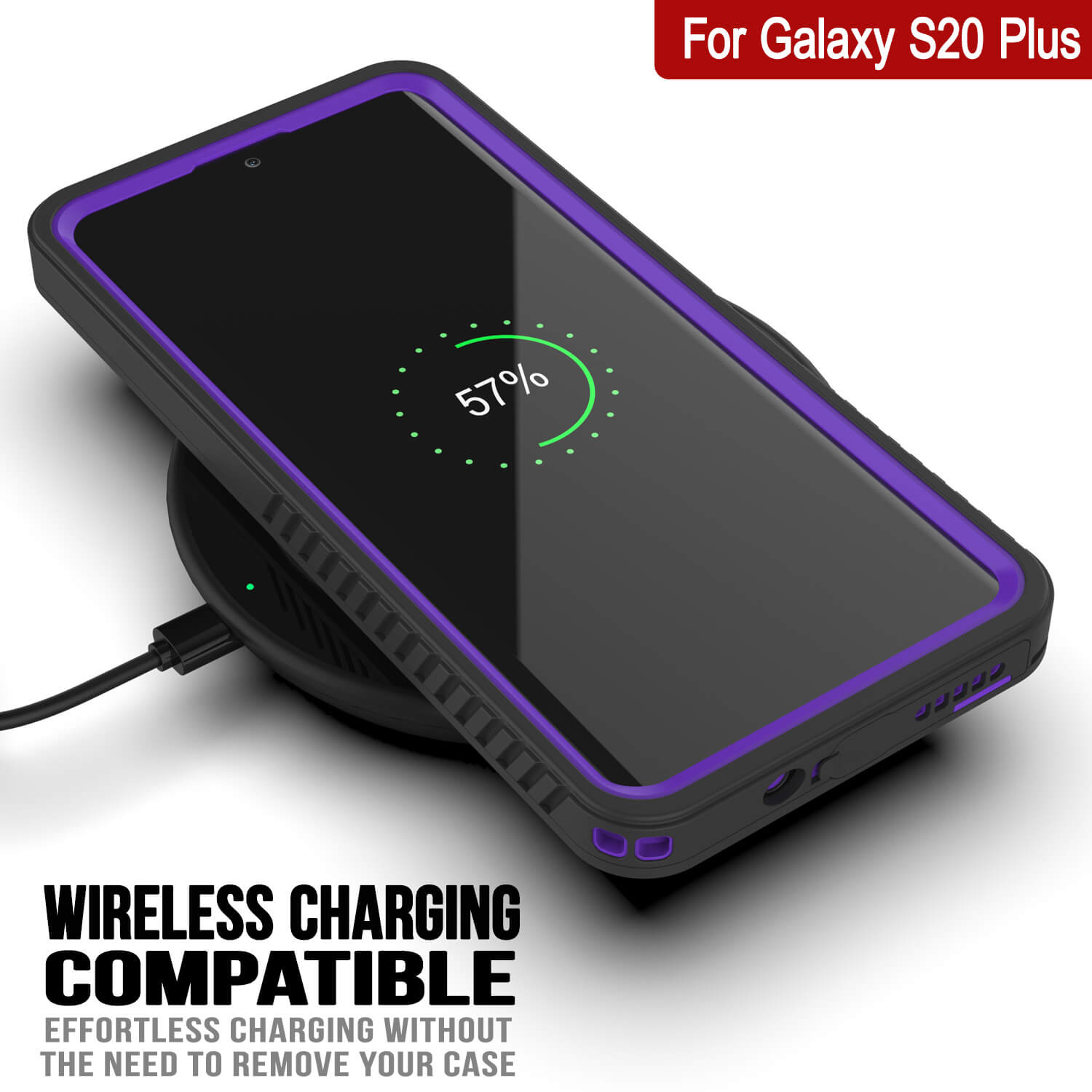 Galaxy S20+ Plus Capa Protetora Slim à Prova de Água/Choque [Série Extrema] Protetor de Tela [Roxo]