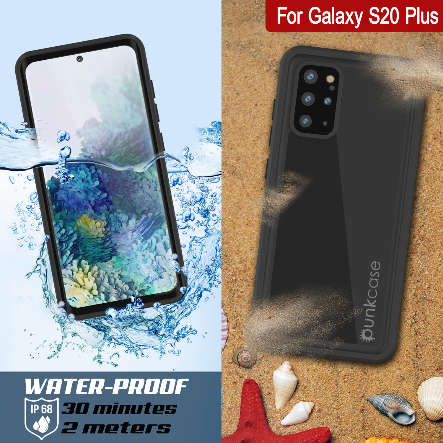 Capa À Prova D'Água Galaxy S20+ Plus PunkCase StudStar Roxa Fina 6.6ft Subaquática IP68 À Prova de Choque/Neve