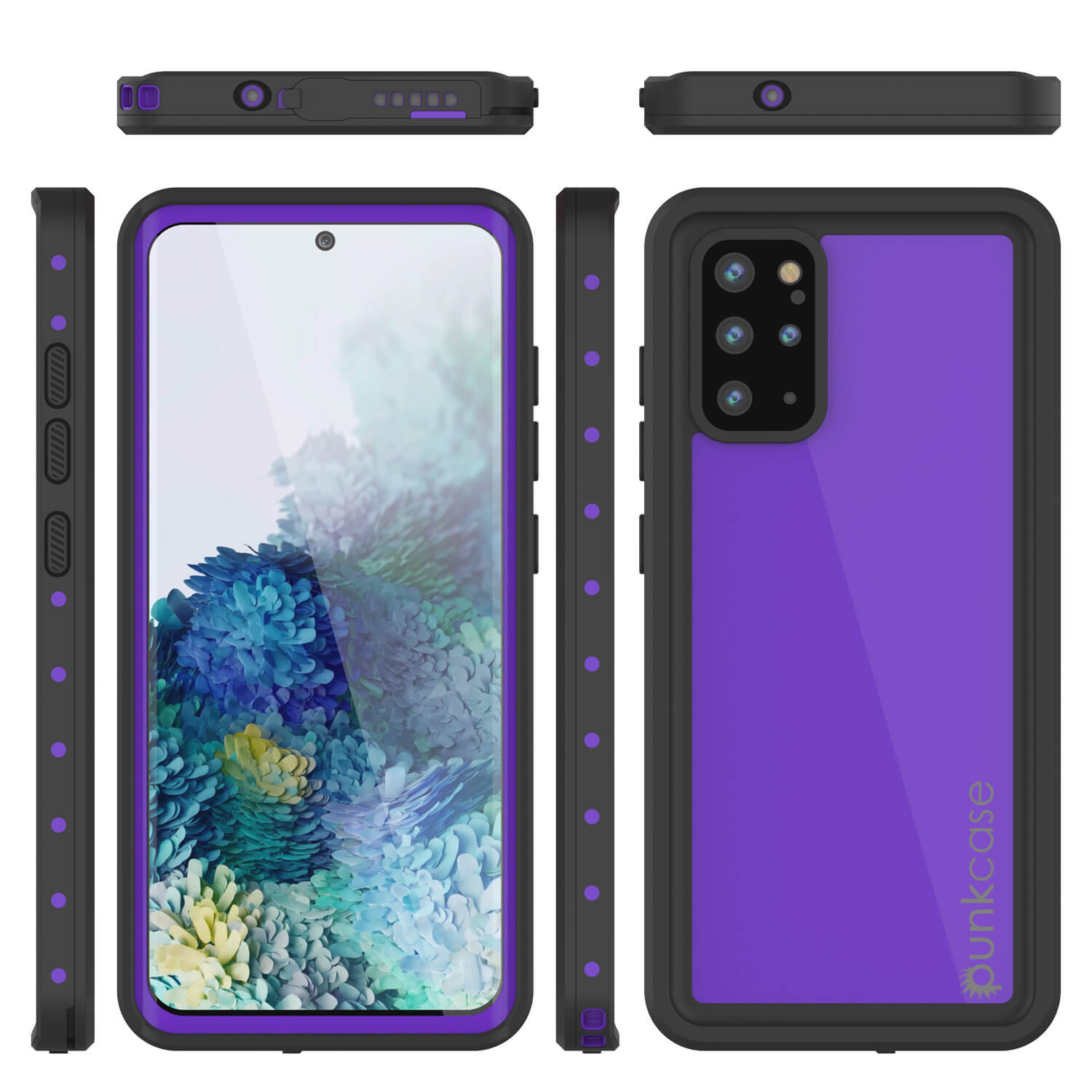 Capa À Prova D'Água Galaxy S20+ Plus PunkCase StudStar Roxa Fina 6.6ft Subaquática IP68 À Prova de Choque/Neve