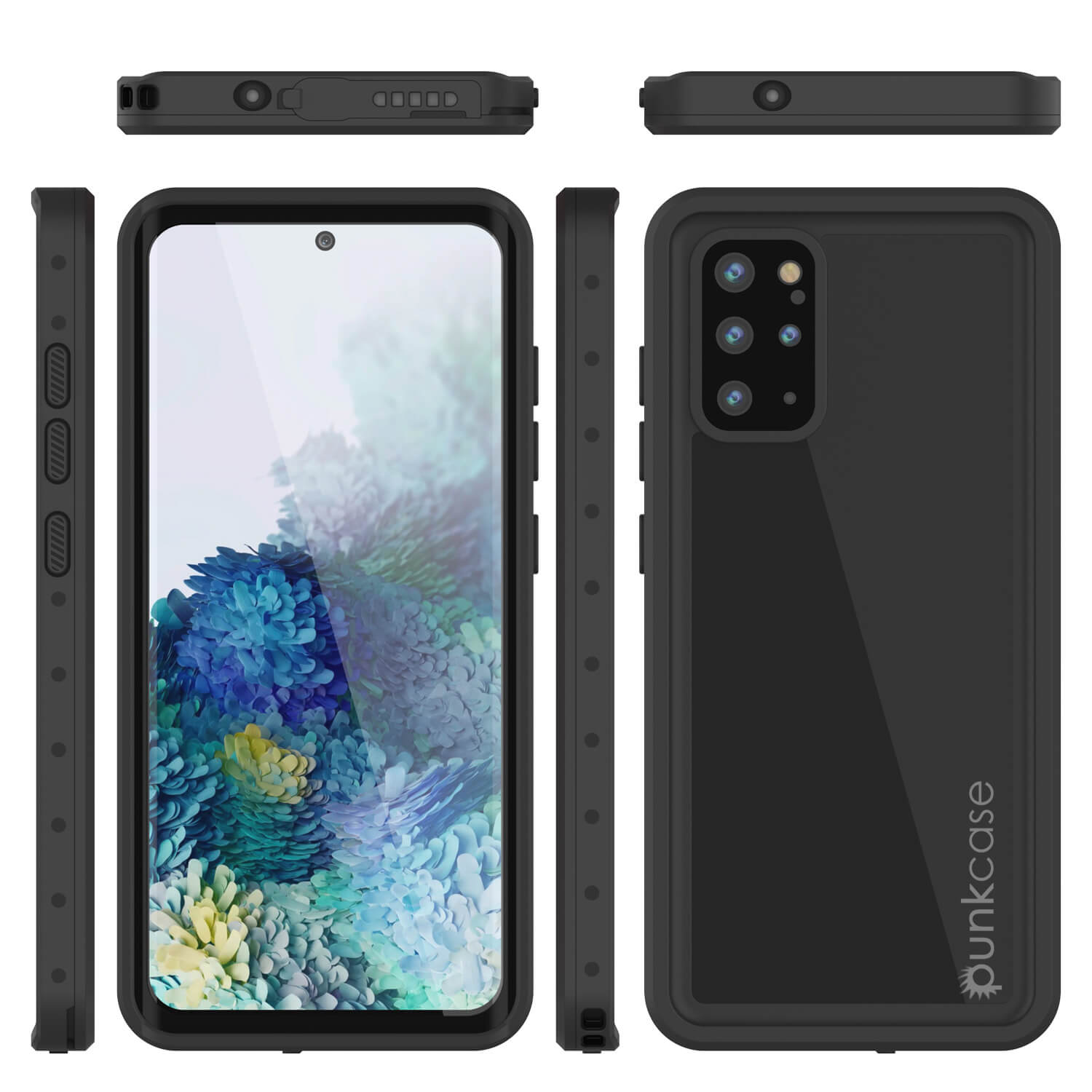 Capa impermeável Galaxy S20 + Plus PunkCase StudStar preta fina 6.6ft à prova d'água IP68 à prova de choque/neve