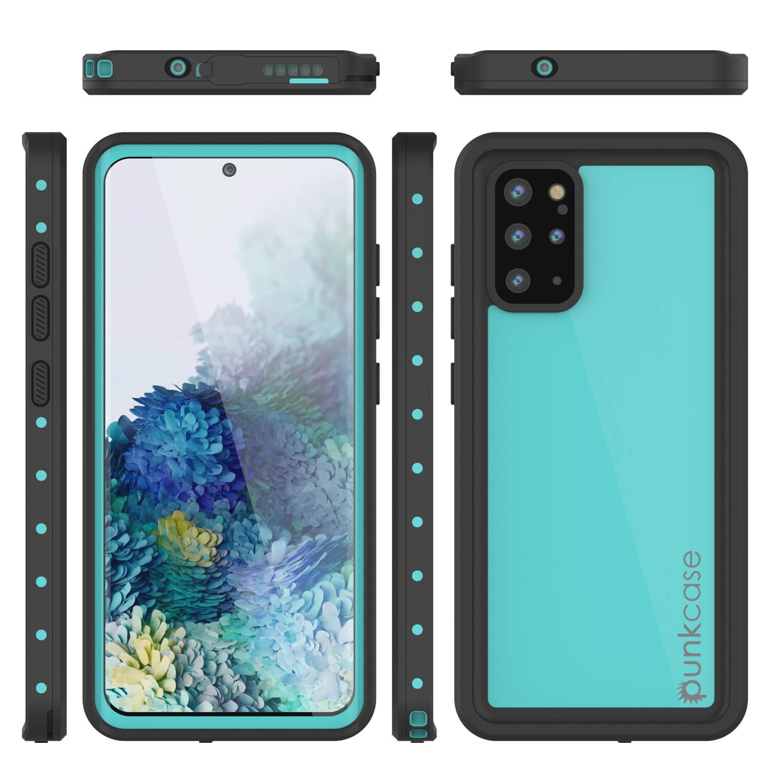 Capa à prova d'água PunkCase StudStar Teal Thin para Galaxy S20+ Plus, 6.6ft Subaquático IP68 à prova de choque/neve