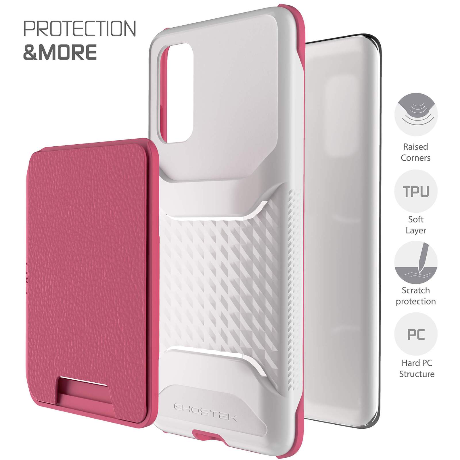 Capa de carteira Galaxy S20 | Série Exec [Rosa]