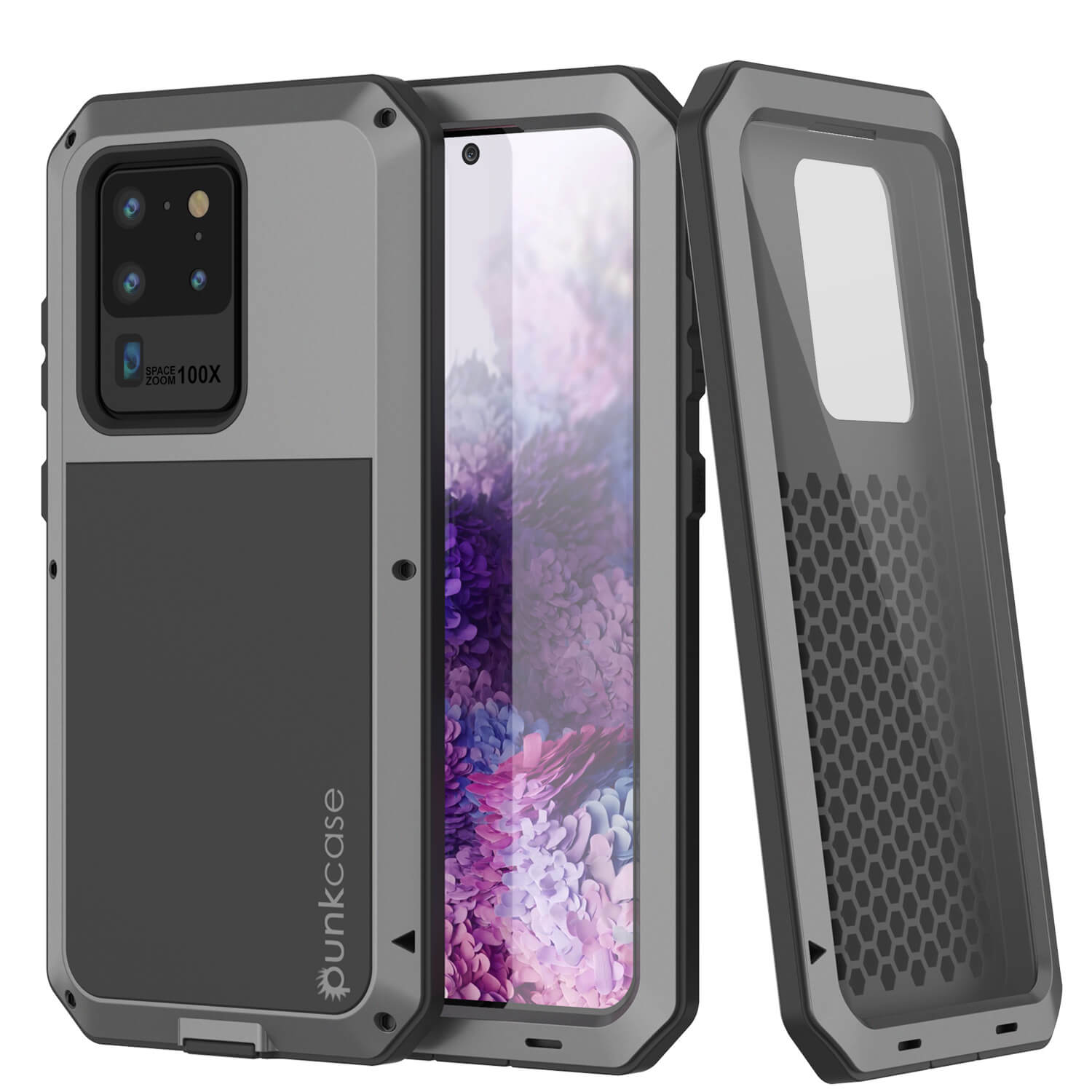 Capa de Metal para Galaxy S20 Ultra, capa resistente de grau militar, robusta e resistente [Prata]