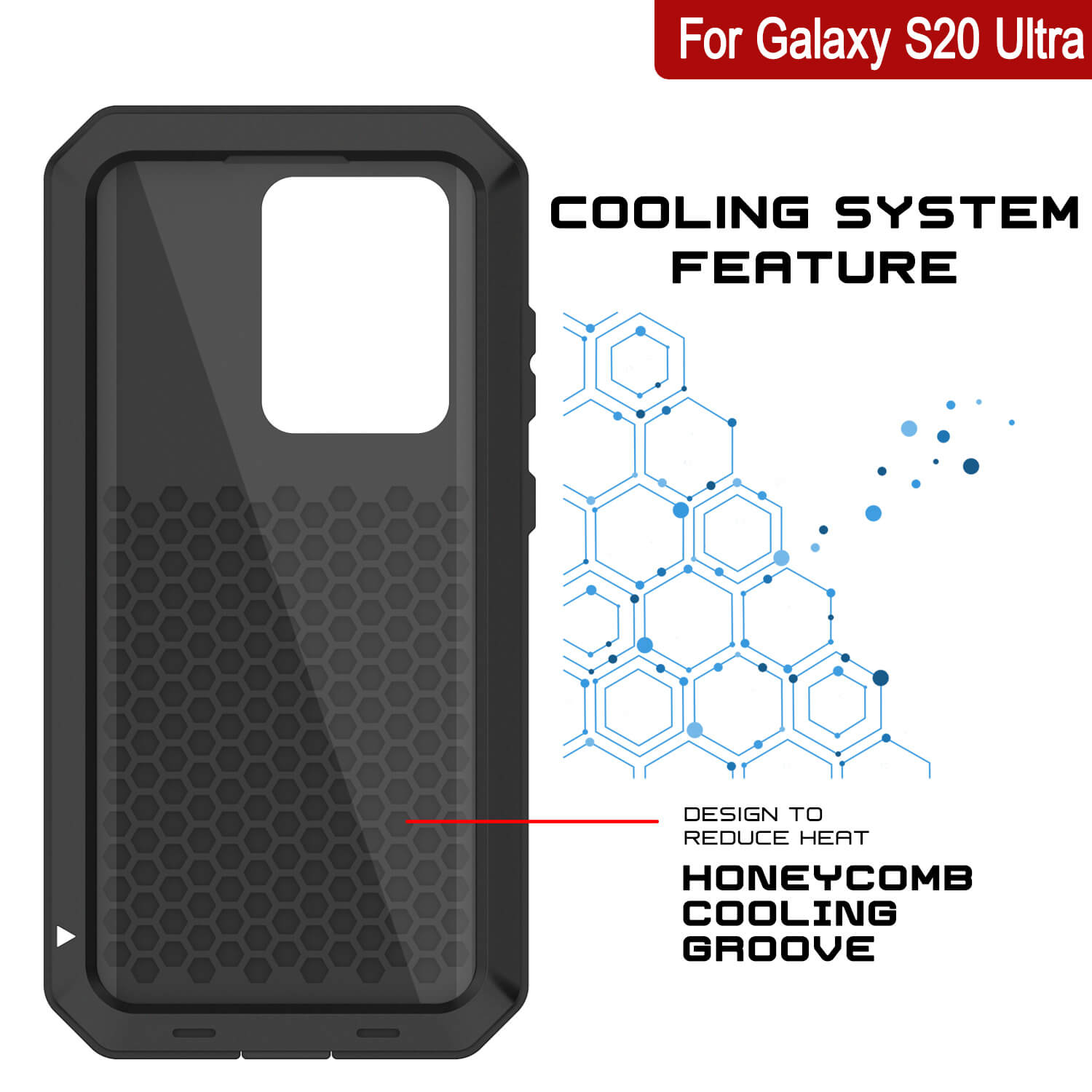 Capa de metal Galaxy S20 Ultra, resistente de alta resistência militar de grau robusto [preto]