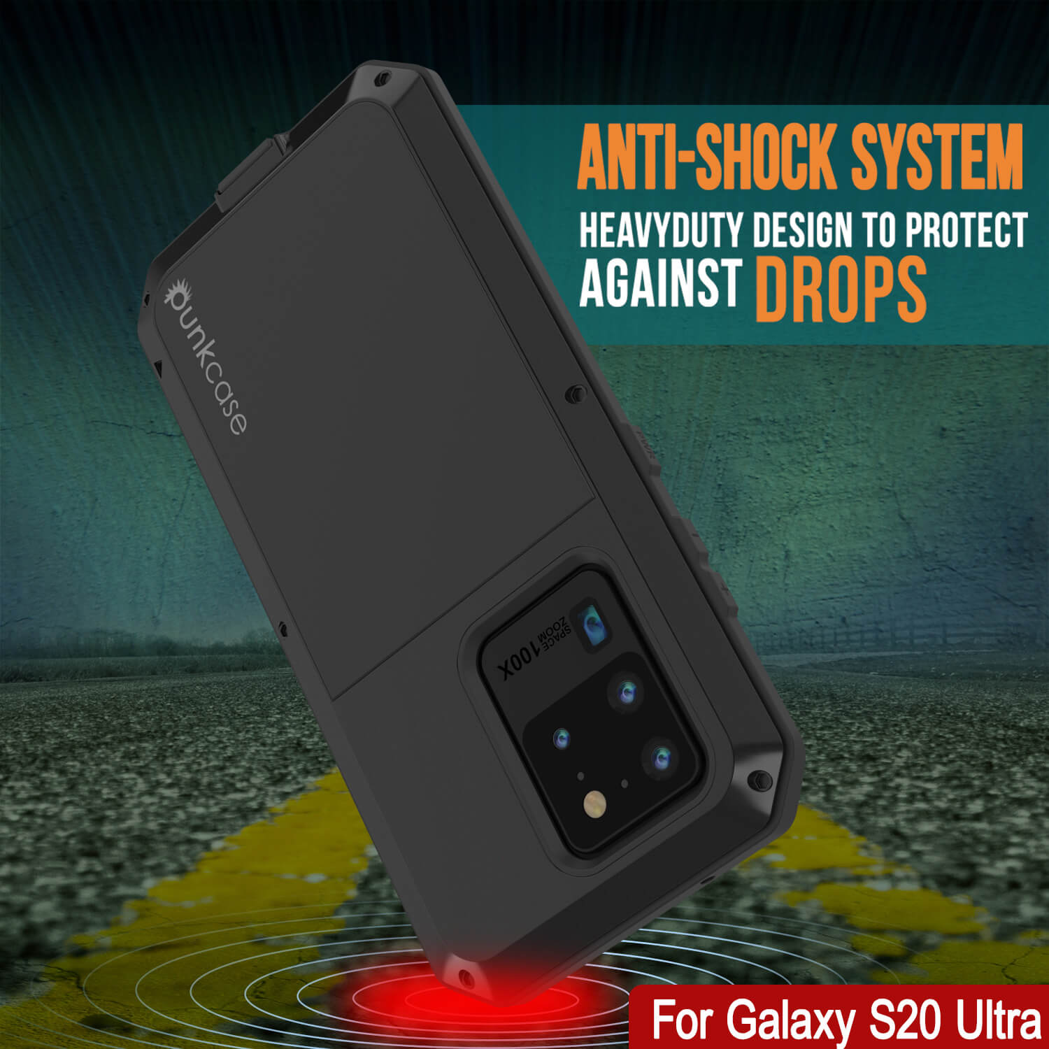 Capa de metal Galaxy S20 Ultra, resistente de alta resistência militar de grau robusto [preto]
