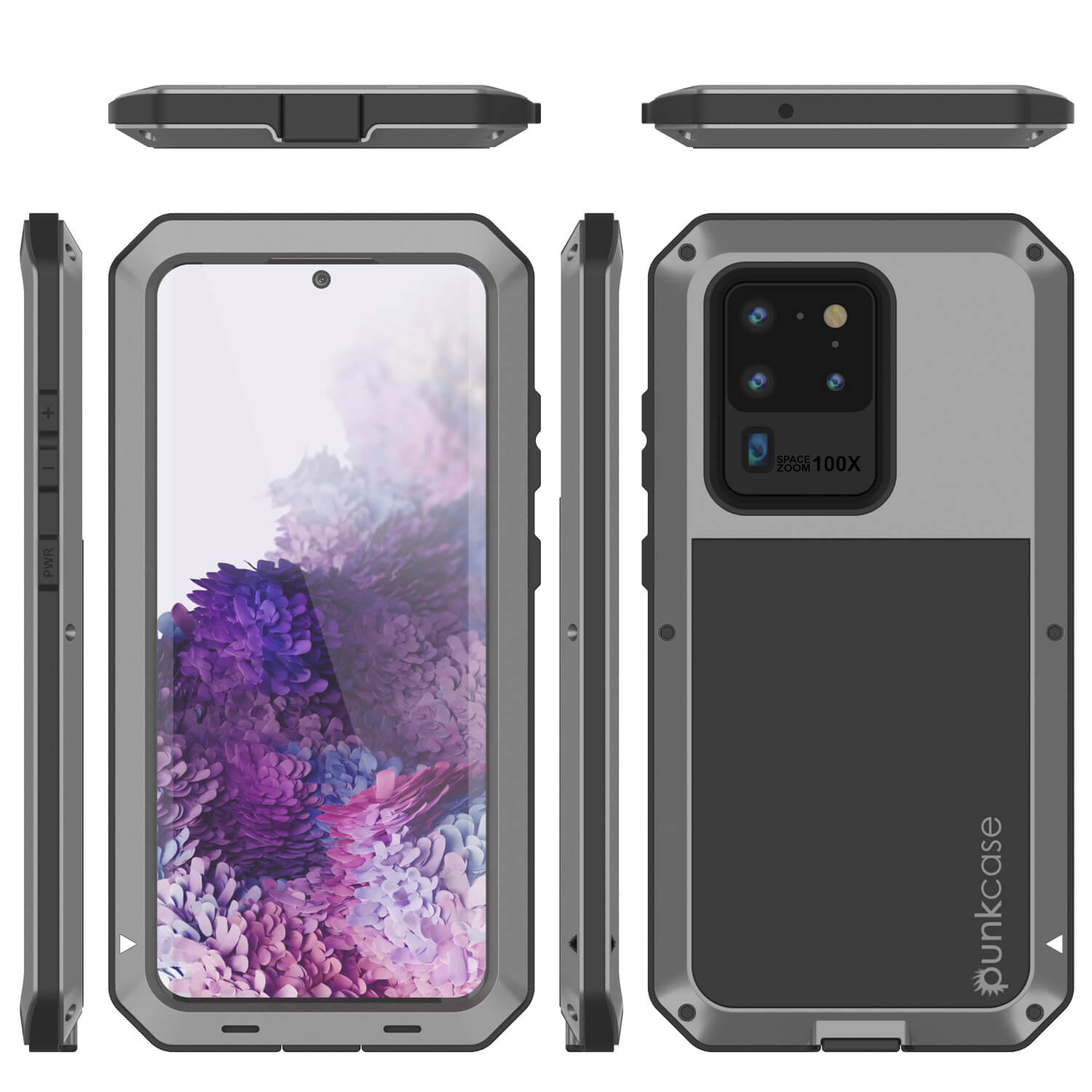 Capa de Metal para Galaxy S20 Ultra, capa resistente de grau militar, robusta e resistente [Prata]