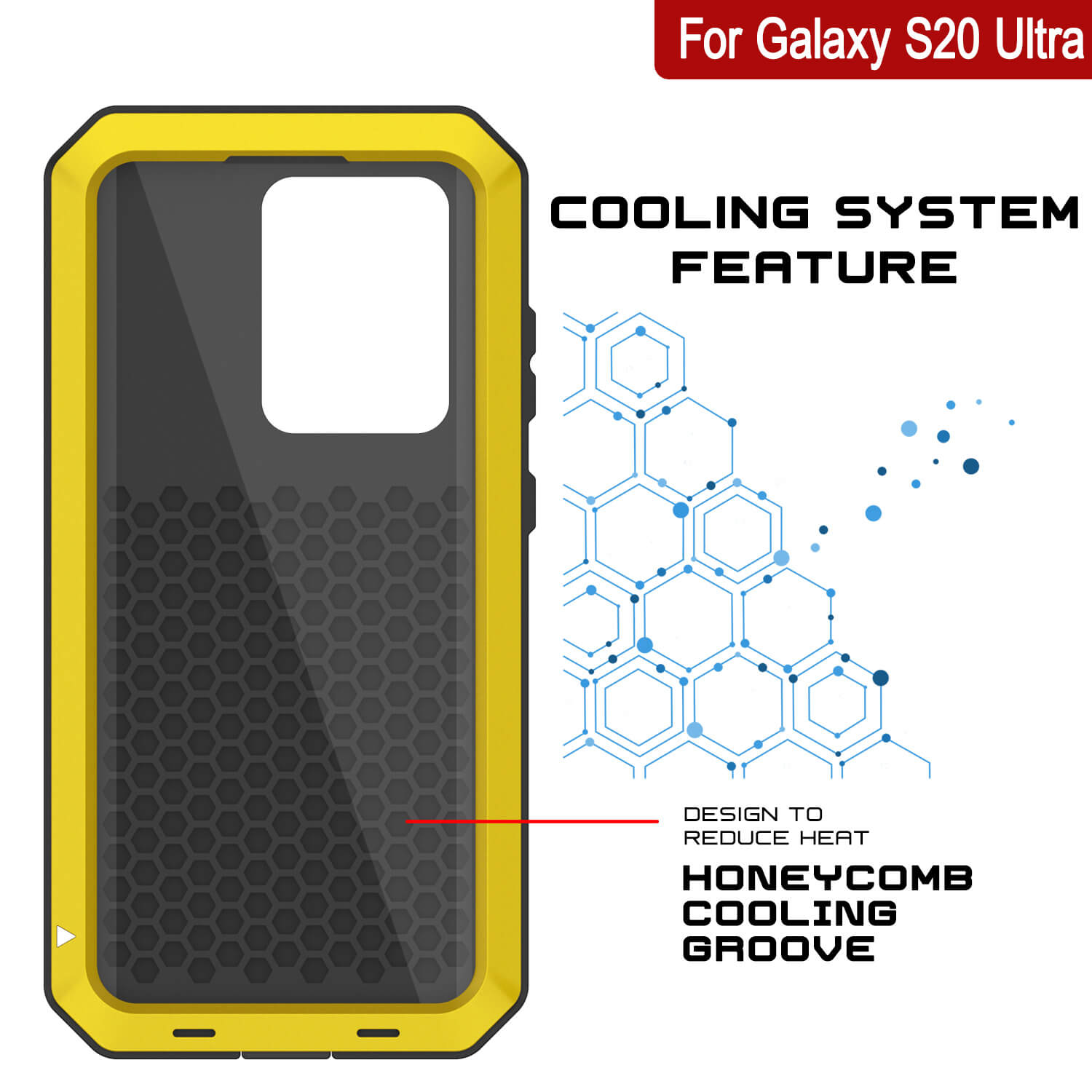 Capa de metal para Galaxy S20 Ultra, Resistente de Grau Militar, Cobertura Resistente [Neon]