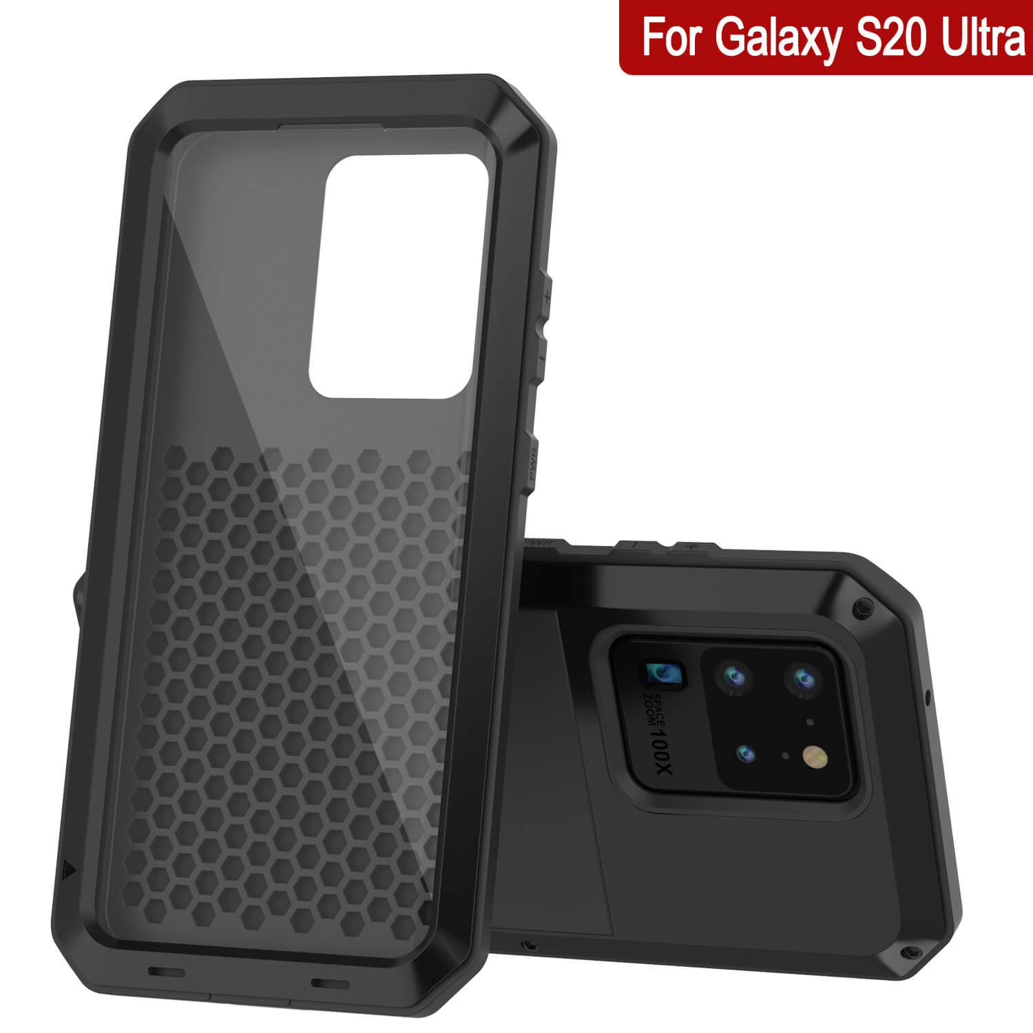 Capa de metal Galaxy S20 Ultra, resistente de alta resistência militar de grau robusto [preto]