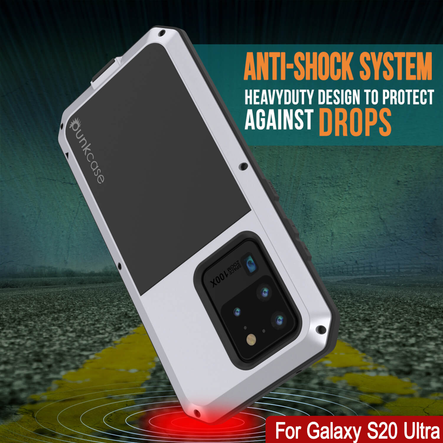 Capa de Metal Galaxy S20 Ultra, Capa Resistente de Grau Militar com Armadura Resistente [Branco]