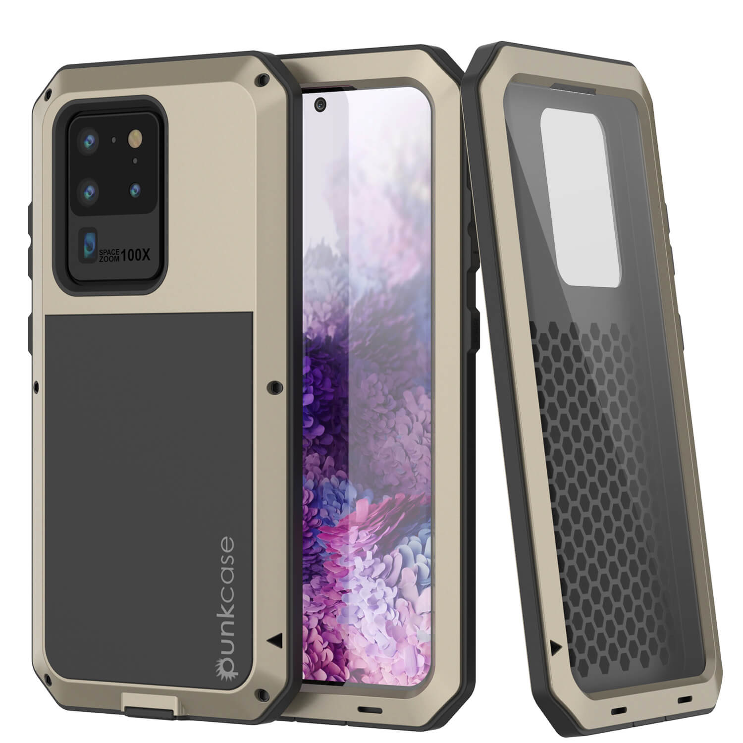 Capa de metal Galaxy S20 Ultra, proteção robusta de grau militar resistente [Dourado]