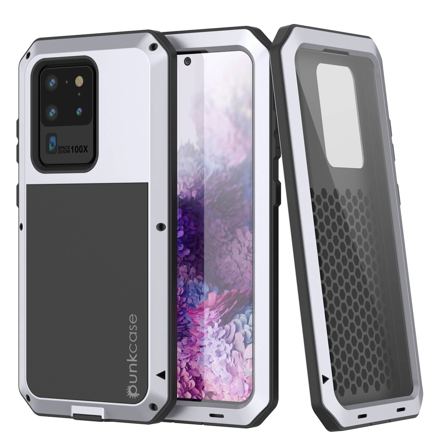 Capa de Metal Galaxy S20 Ultra, Capa Resistente de Grau Militar com Armadura Resistente [Branco]