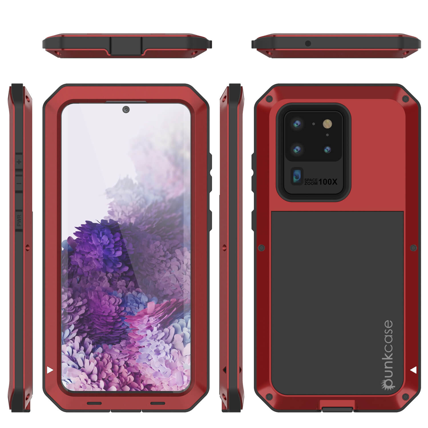Capa de metal para Galaxy S20 Ultra, resistente de grau militar, armadura robusta [Vermelha]