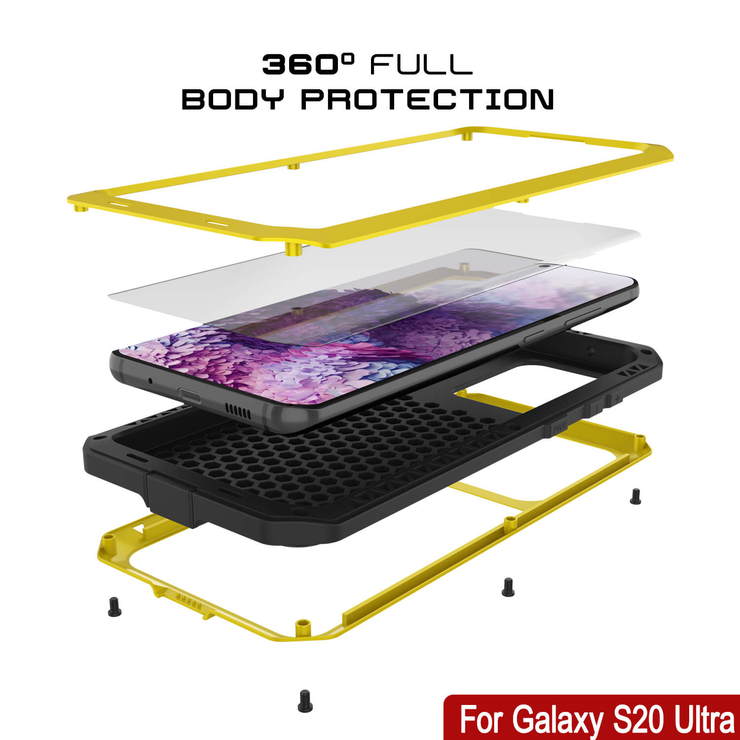 Capa de Metal Galaxy S20 Ultra, Capa Resistente de Grau Militar com Armadura Resistente [Branco]