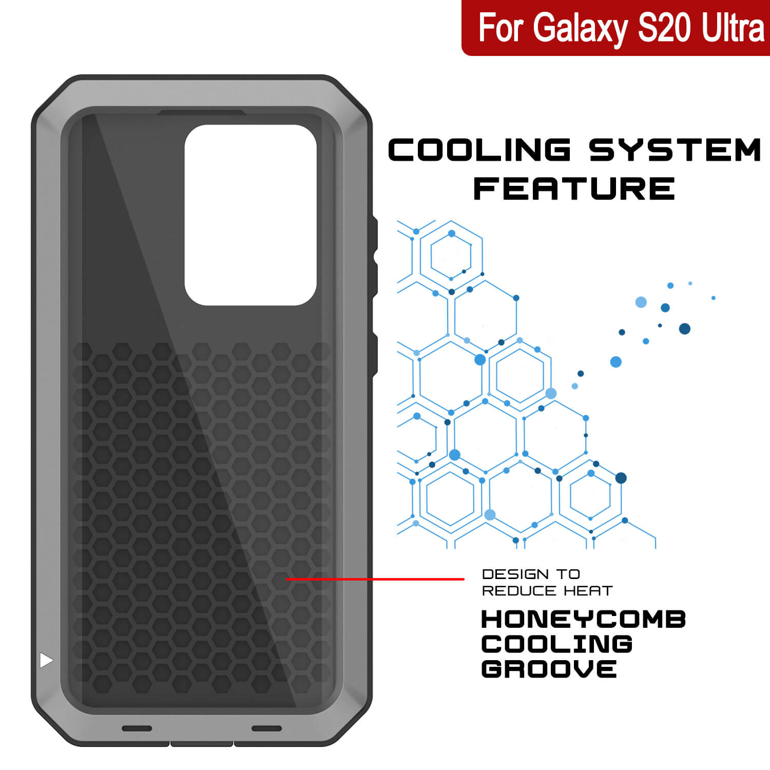 Capa de Metal para Galaxy S20 Ultra, capa resistente de grau militar, robusta e resistente [Prata]